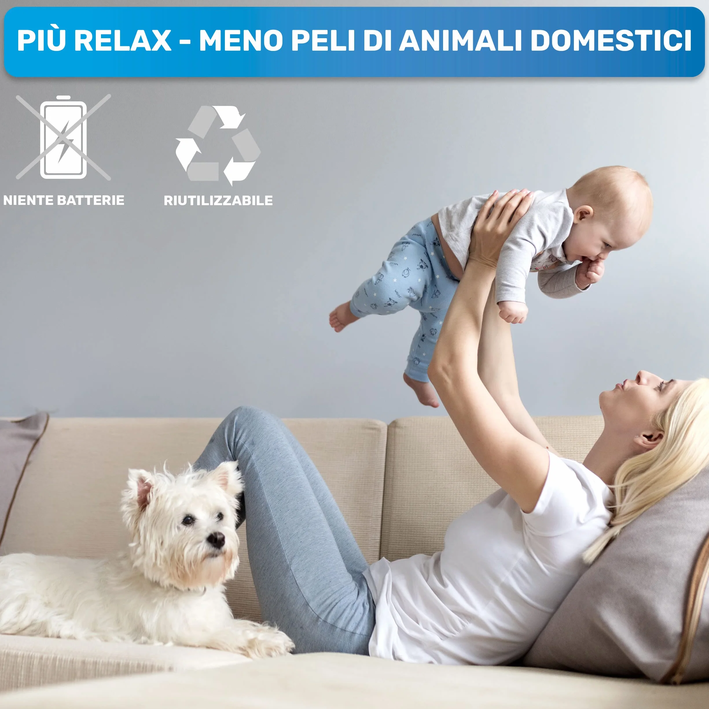 BluePet przyrząd do usuwania sierści zwierząt z mini szczotką i wałkiem zmywalnym