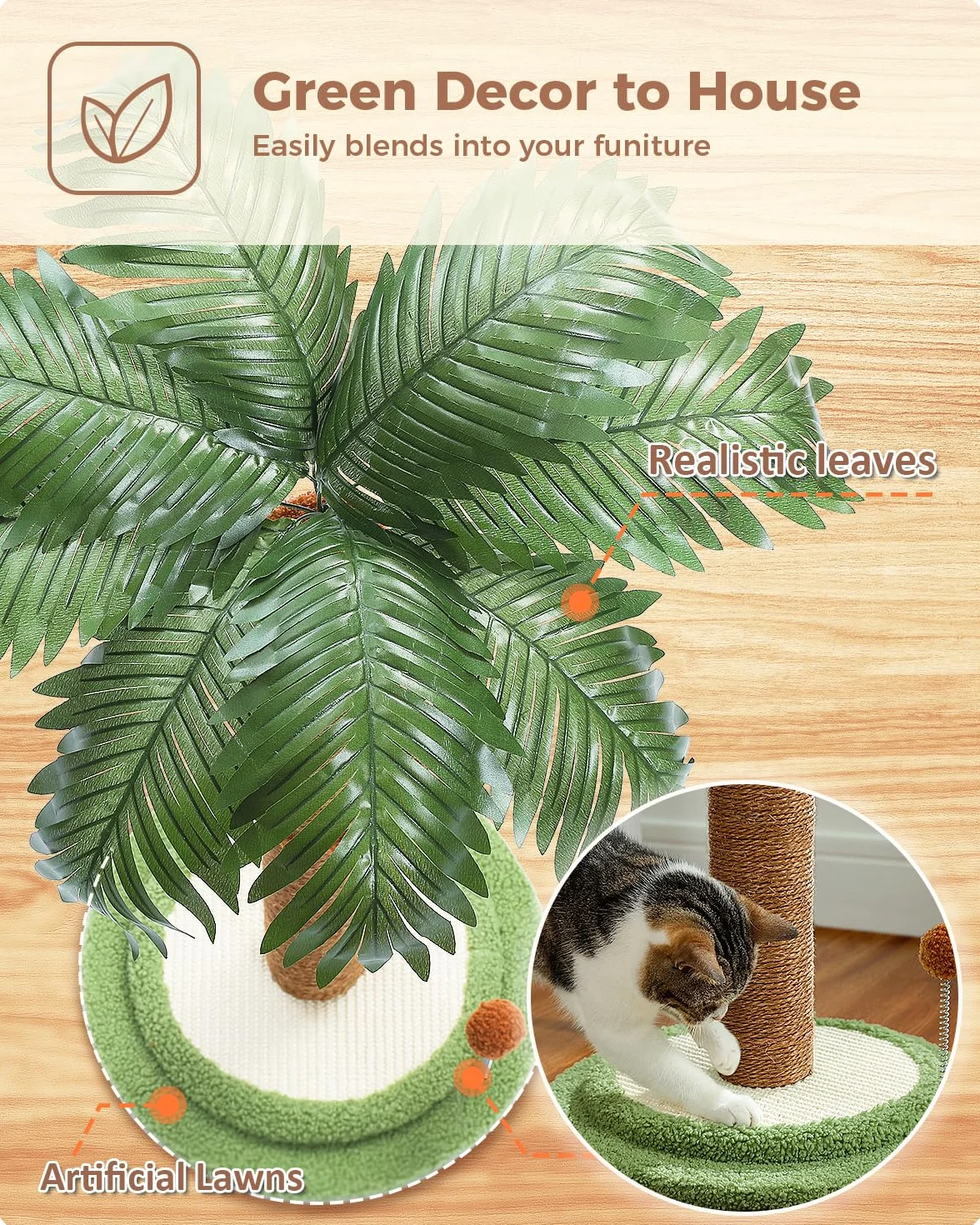 PAWZ Road Kokosowy drapak dla kota, brązowy, AY401-AMT0219BN