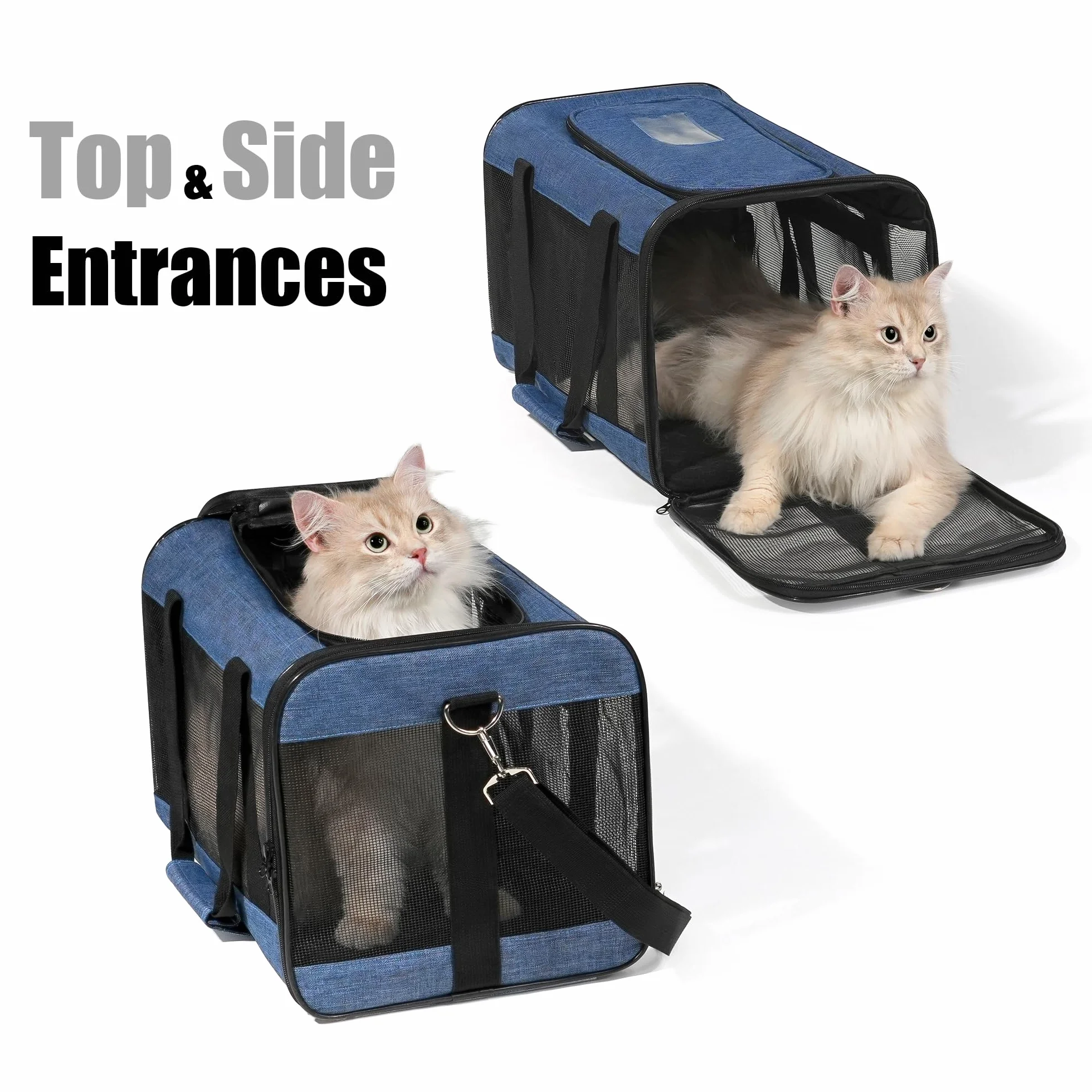 HITSLAM hundebox Faltbar Hundetransportbox Katzentransportbox Katzenbox Transportbox katzentasche für Hund, Katzen, Airline Zugelassen, Reisefreundliche Transporttasche