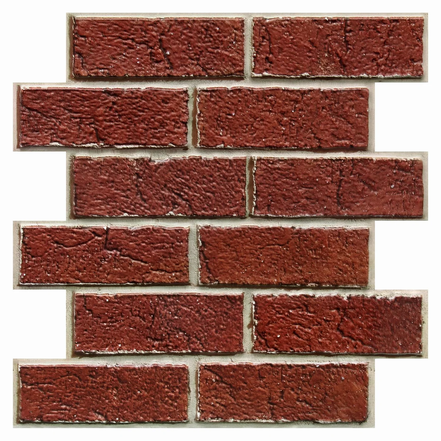 COMSTICKC Samoprzylepne panele ścienne 3D imitujące cegłę, zestaw 10 sztuk 30x30 cm, okładzina ścienna z PVC, Czerwony