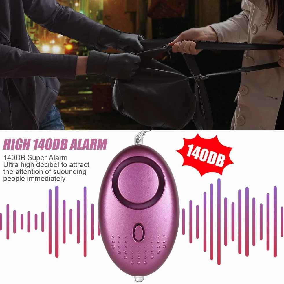 Alarmy osobiste Flintronic 140 dB z oświetleniem LED zestaw 3 szt.