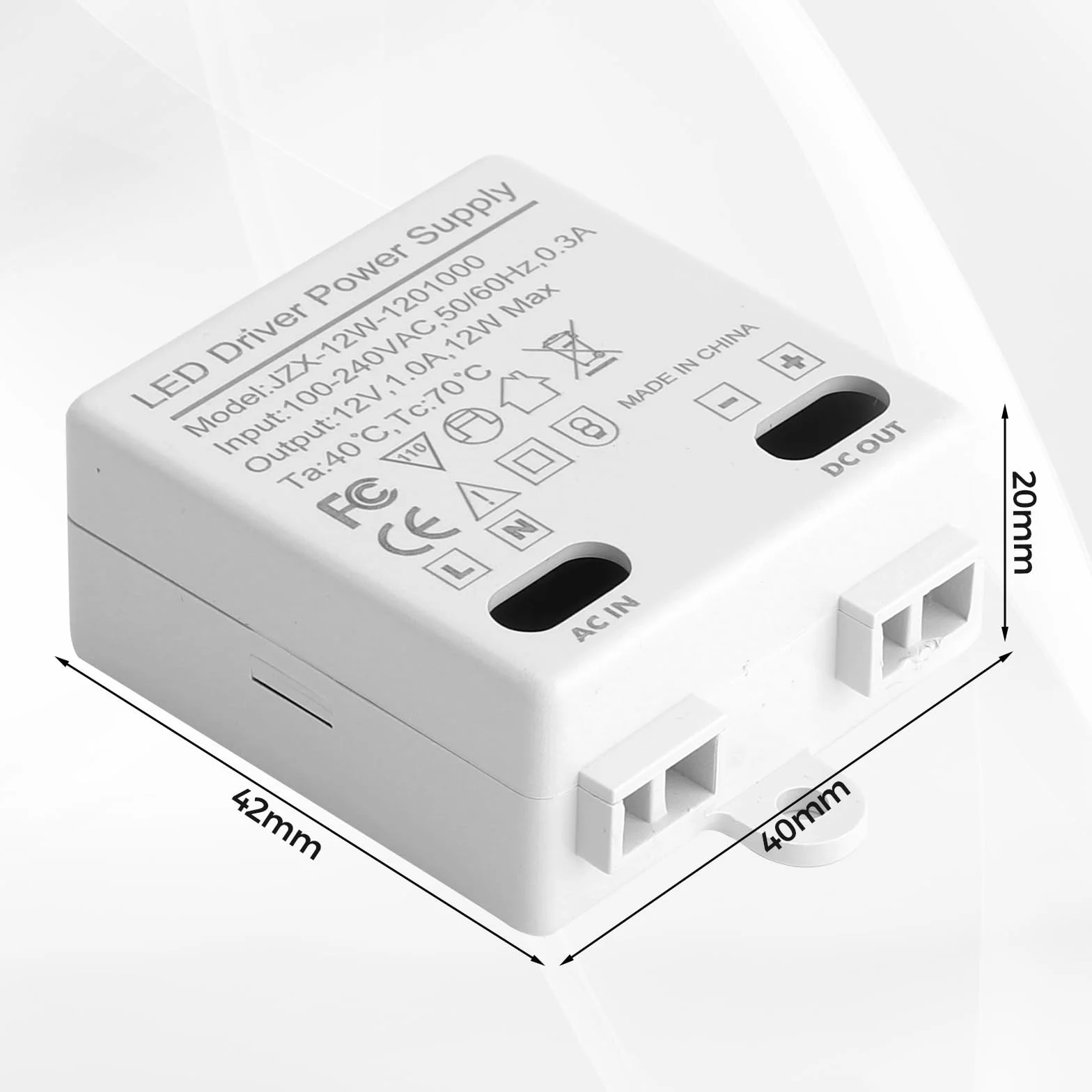 2 szt. LED Mini 12 V/DC 12 W transformator sterownik prądu stałego, 0-10 W do oświetlenia lamp, transformator elektroniczny