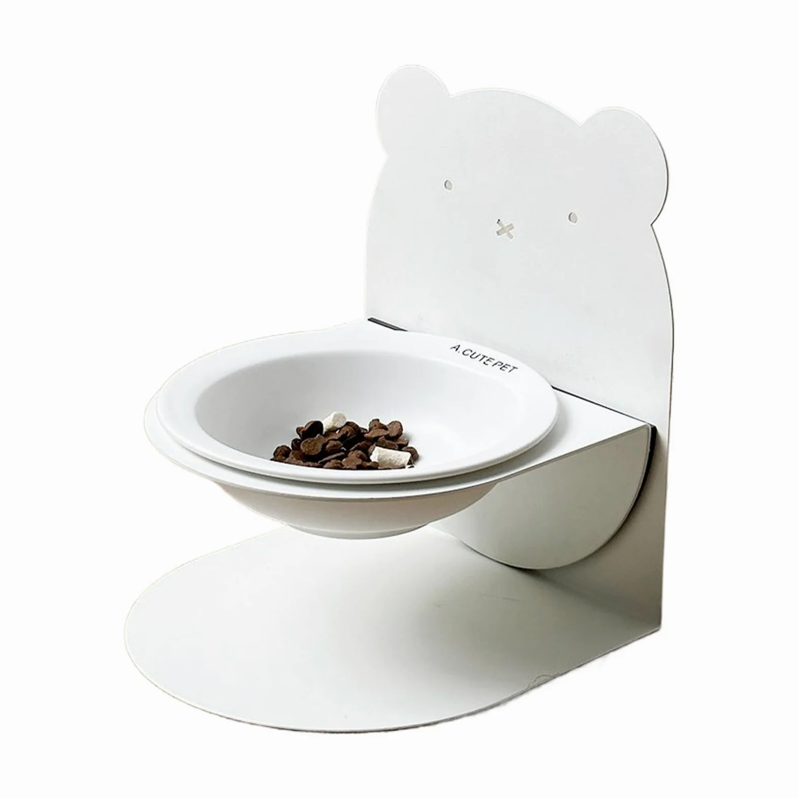 Tilted Puppy Bowl - Easy Clean Cat Dish Bowls | 7.48x6.3x6.3inch Pet Ceramic Bowl for Pets Feeding Mealtime, Ceramic Cats Food Bowls, Dog Food Feeder, Pet Feeder Dish for Proper Mealtime Habits