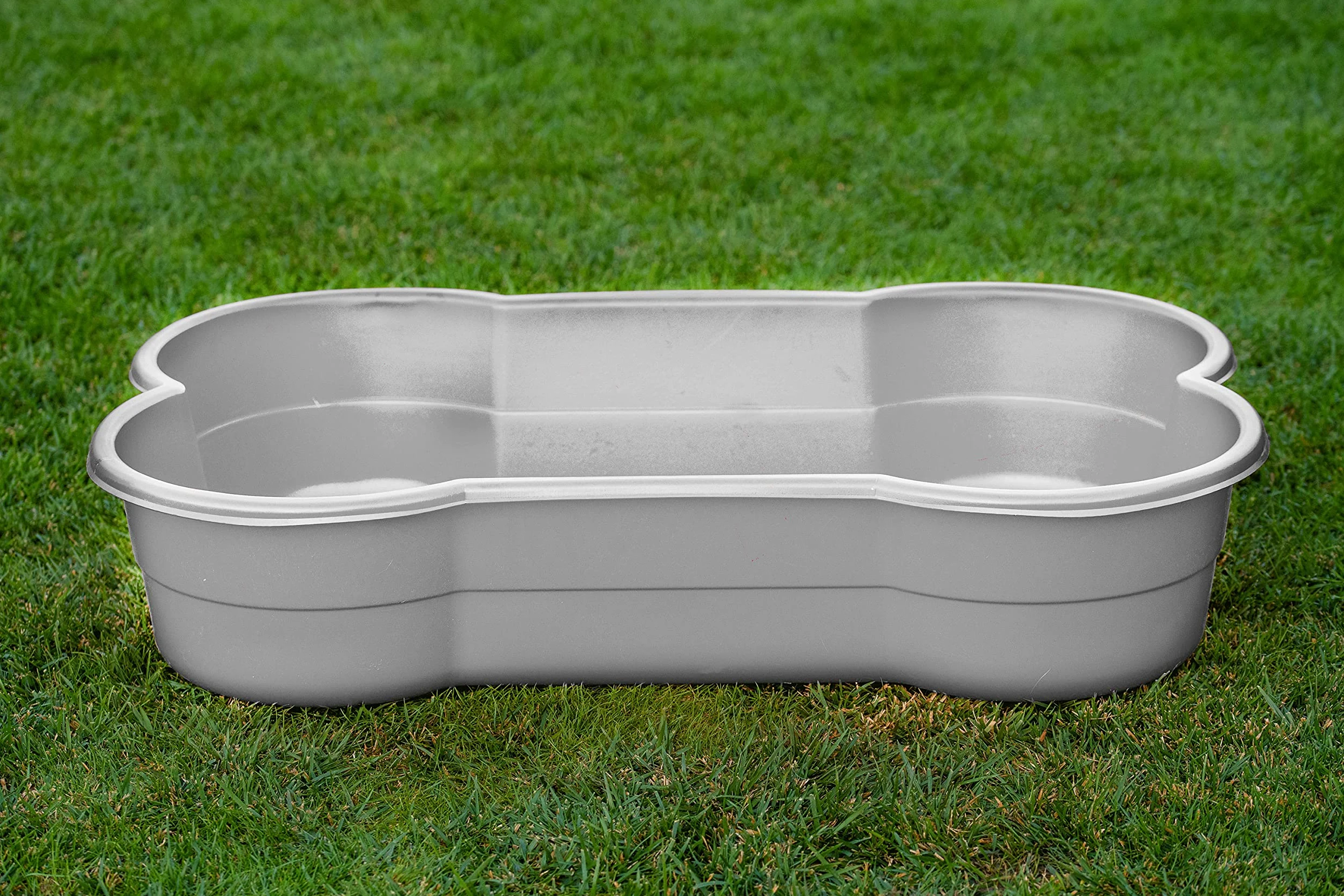 Basen dla psów w kształcie kości – 120 cm, szary, dla dużych i małych psów, odporny na ugryzienia, działanie promieni UV, 100% Made in Germany