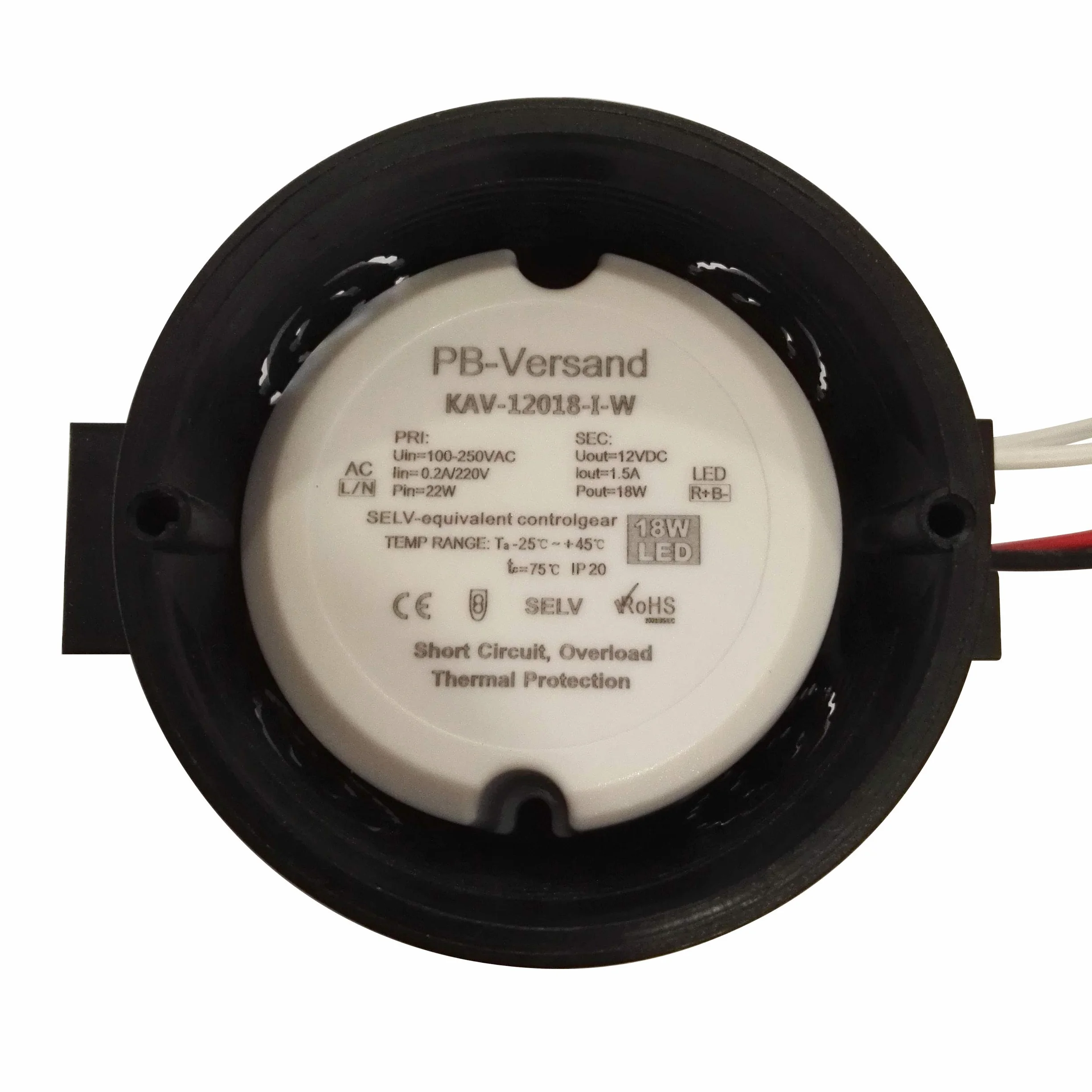 LED żarówka transformator 12 V DC 12 W okrągły 18 W