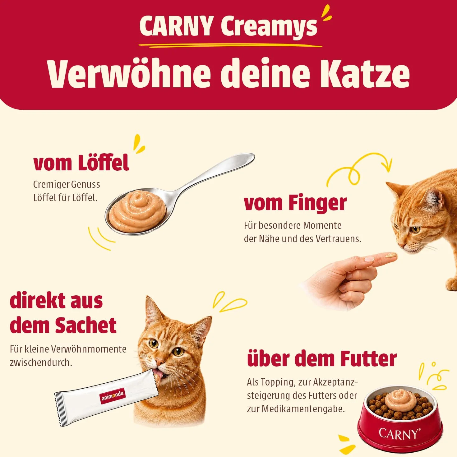 Animonda Carny Creamy Adult Karma dla Kotów, Kurczak/Tauryna, 9 x 15 g