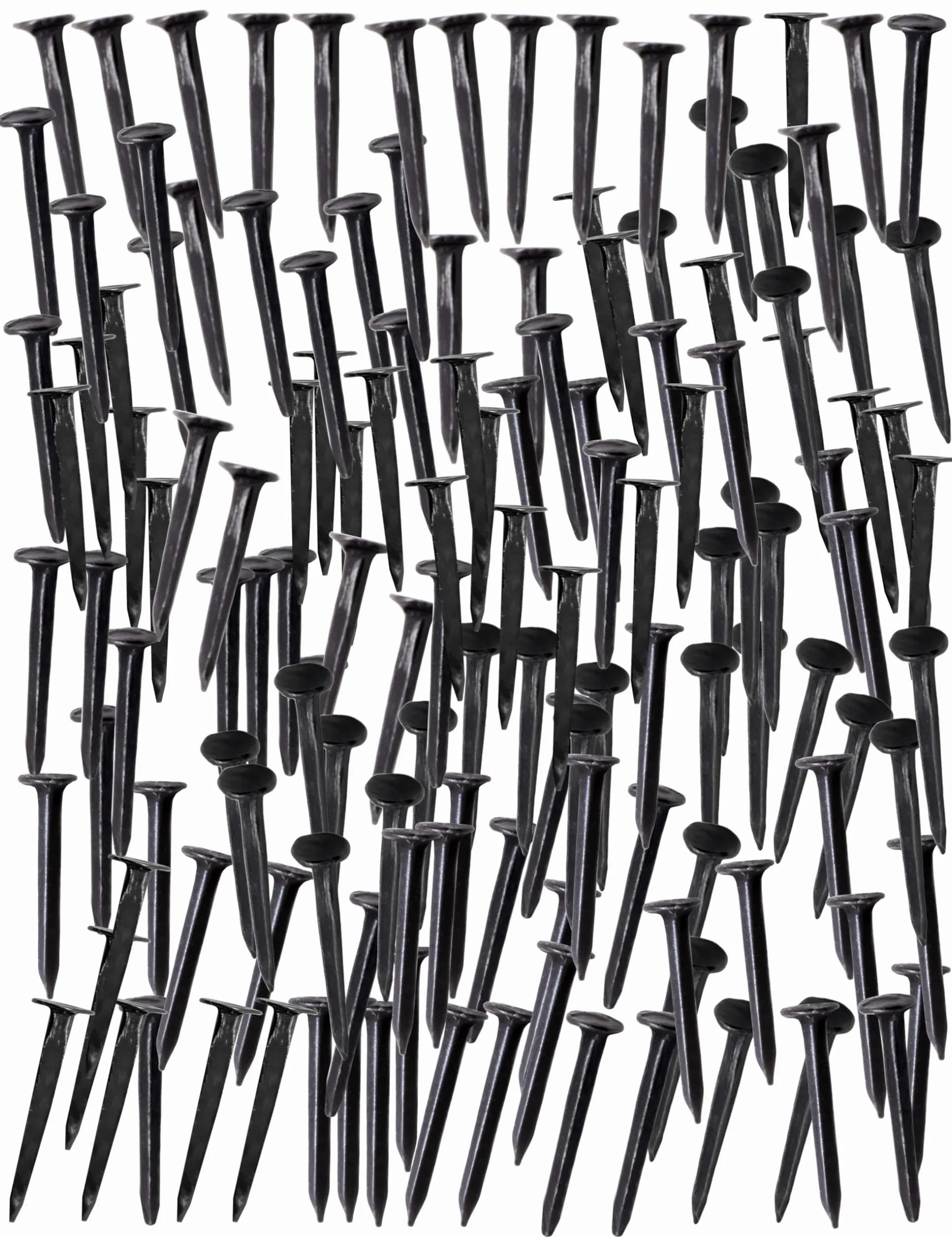 FUXXER® 200 x antyczne żelazne gwoździe dekoracyjne 20 x 1,5 mm kute o wyglądzie średniowiecza, czarne
