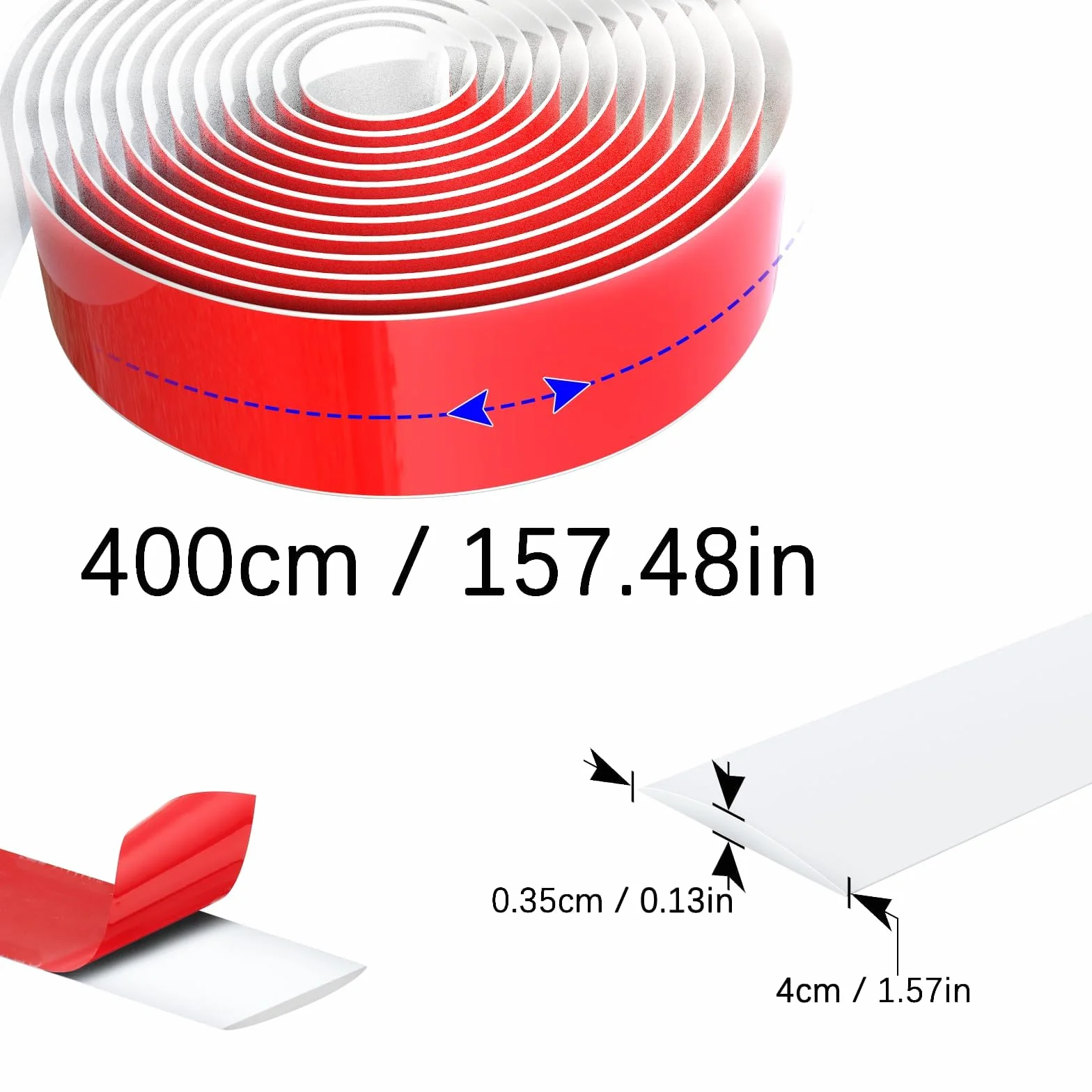 Profil przejściowy samoprzylepny 400 cm x 4 cm biały winylowy listwa do płytek laminatu
