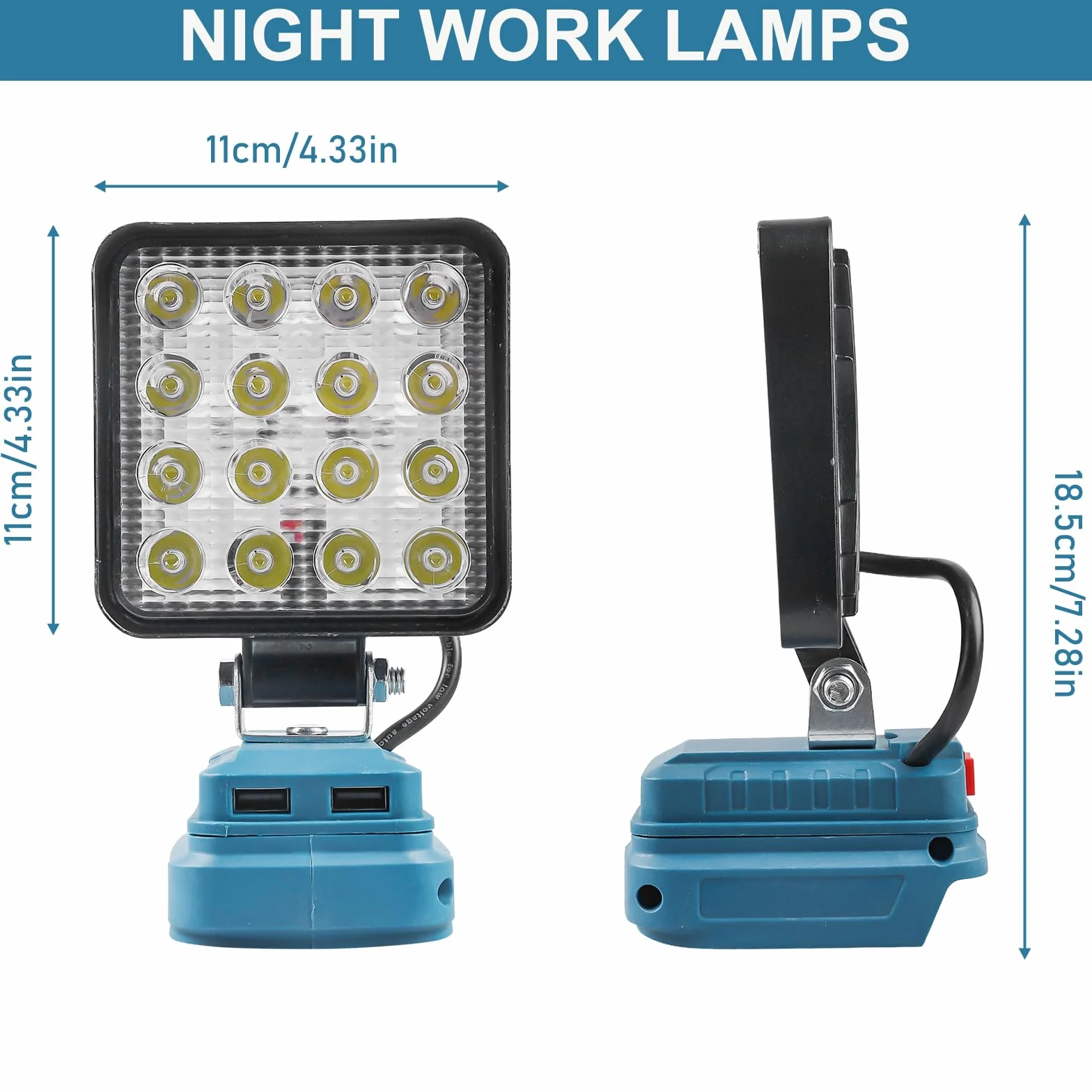 Akumulatorowa lampa do Makita 18 V, 18 W, 5400 lm, wielofunkcyjna lampa robocza LED, przenośny reflektor na plac budowy, Makita, 18 V, latarka na kemping, do naprawy samochodu, w sytuacjach awaryjnych