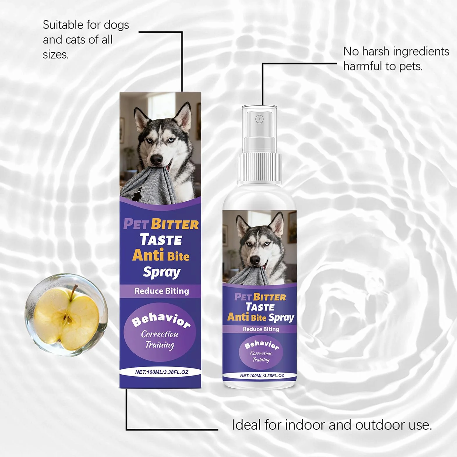 Spray Przeciwko Gryzieniu Dla Psów - 100 Mililitrów Skuteczne Szkolenie - Spray Treningowy Antygryzieniowy Dla Psów | Do Utrzymania Higieny Rutyny Zachowania Wewnątrz Pomieszczeń Opieki Oraz