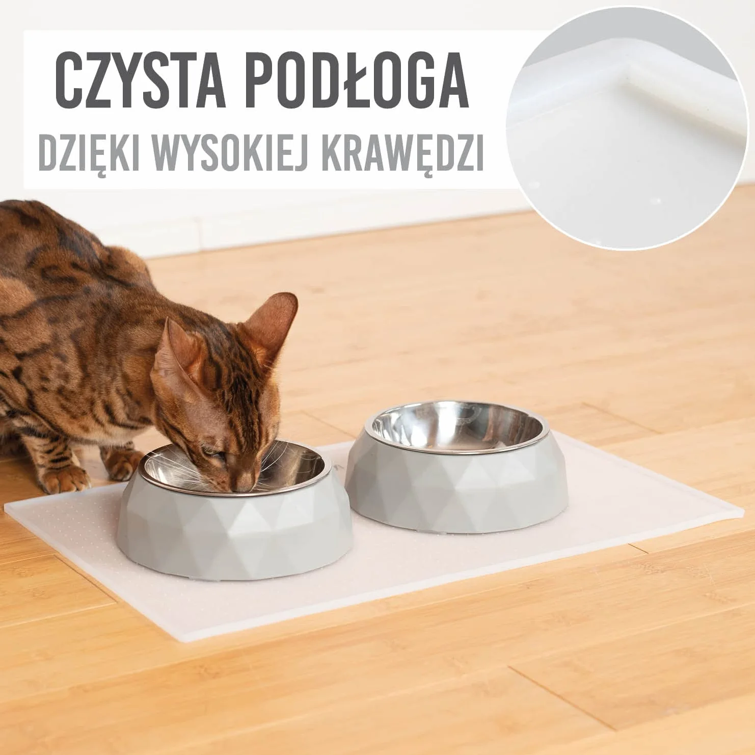 Silikonowa mata do karmienia premium (przezroczysta (kwadratowa), mała)
