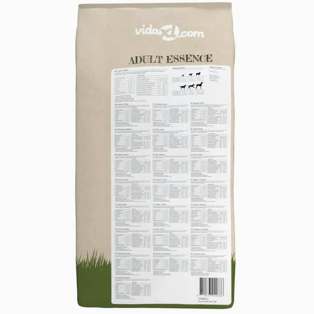 Sucha karma dla psów Essence Beef, zawierająca zboża, zestaw 2 x 15 kg, 30 kg, wytłaczana, dla dorosłych psów od 1 roku życia, dla zrównoważonych składników odżywczych