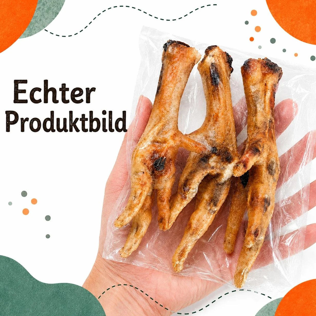 Naturalne Gryzaki dla Psów – Kurze Łapy 50 Sztuk (ok. 1 kg)