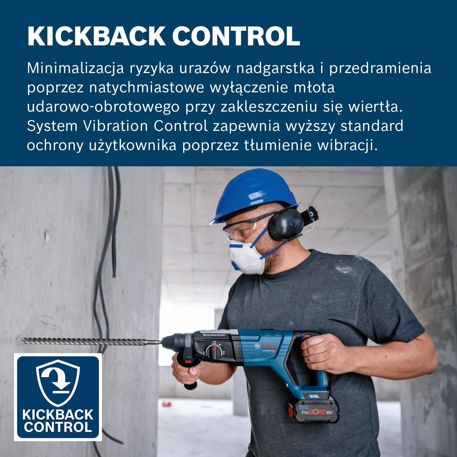 Bosch GBH 18V-28 D akumulatorowy młot udarowo-obrotowy 18 V KickBack Control XL-BOXX