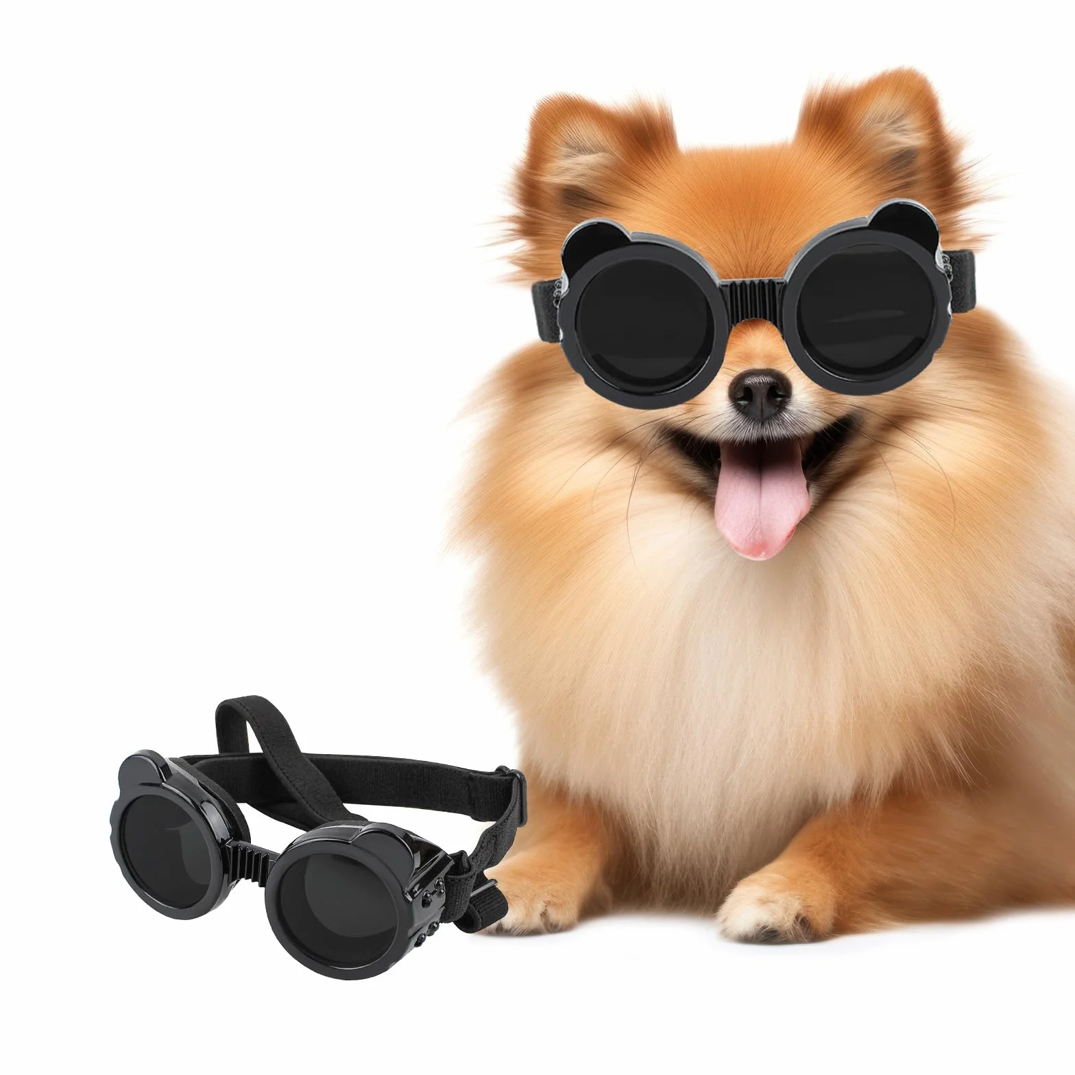 Panda Form Haustier Okulary Przeciwsłoneczne Okulary Przeciwsłoneczne UV-Schutz Wiatroszczelna Staubdicht dla małych czarnych