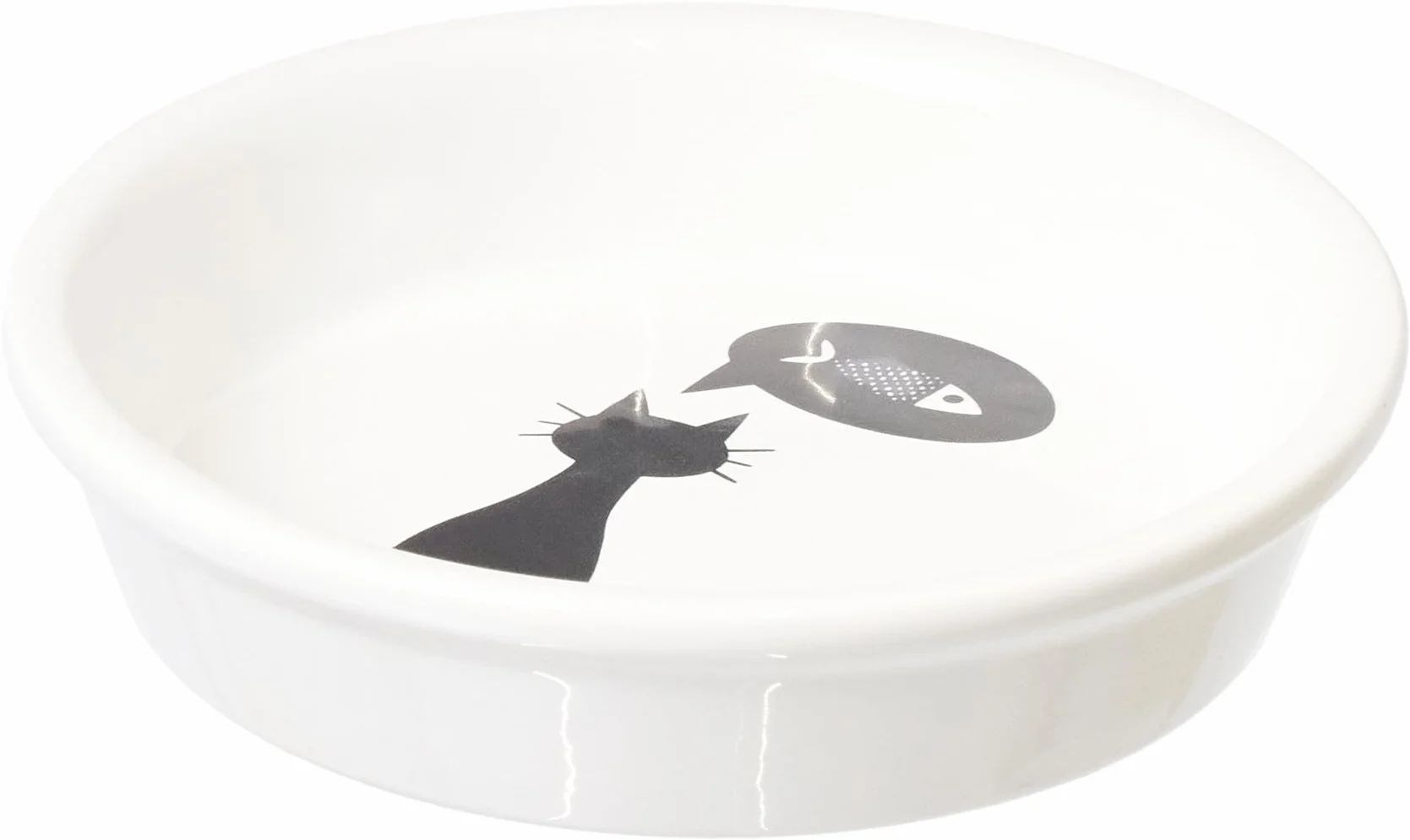 Trixie Slim Miska Ceramiczna dla Kotów, Biały/Czarny, 0.25 l