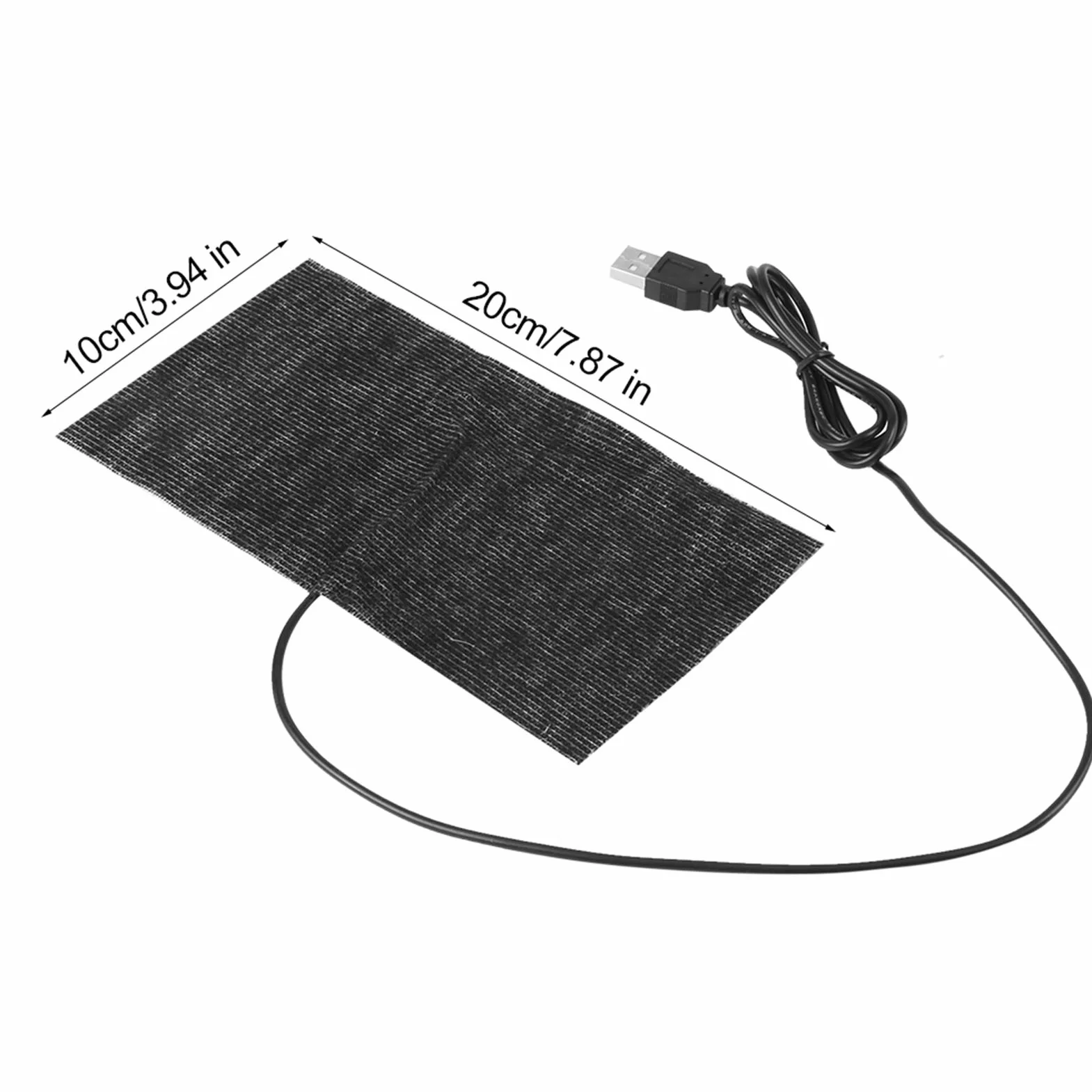 Gedourain 1 szt. Czarna Mata Grzewcza z Włókna Węglowego 5 V USB 20x10 Cm Pad Ciepły Koc na Ramiona, szyję, talię, Plecy, Brzuch i poduszkę lub Legowisko dla Zwierząt