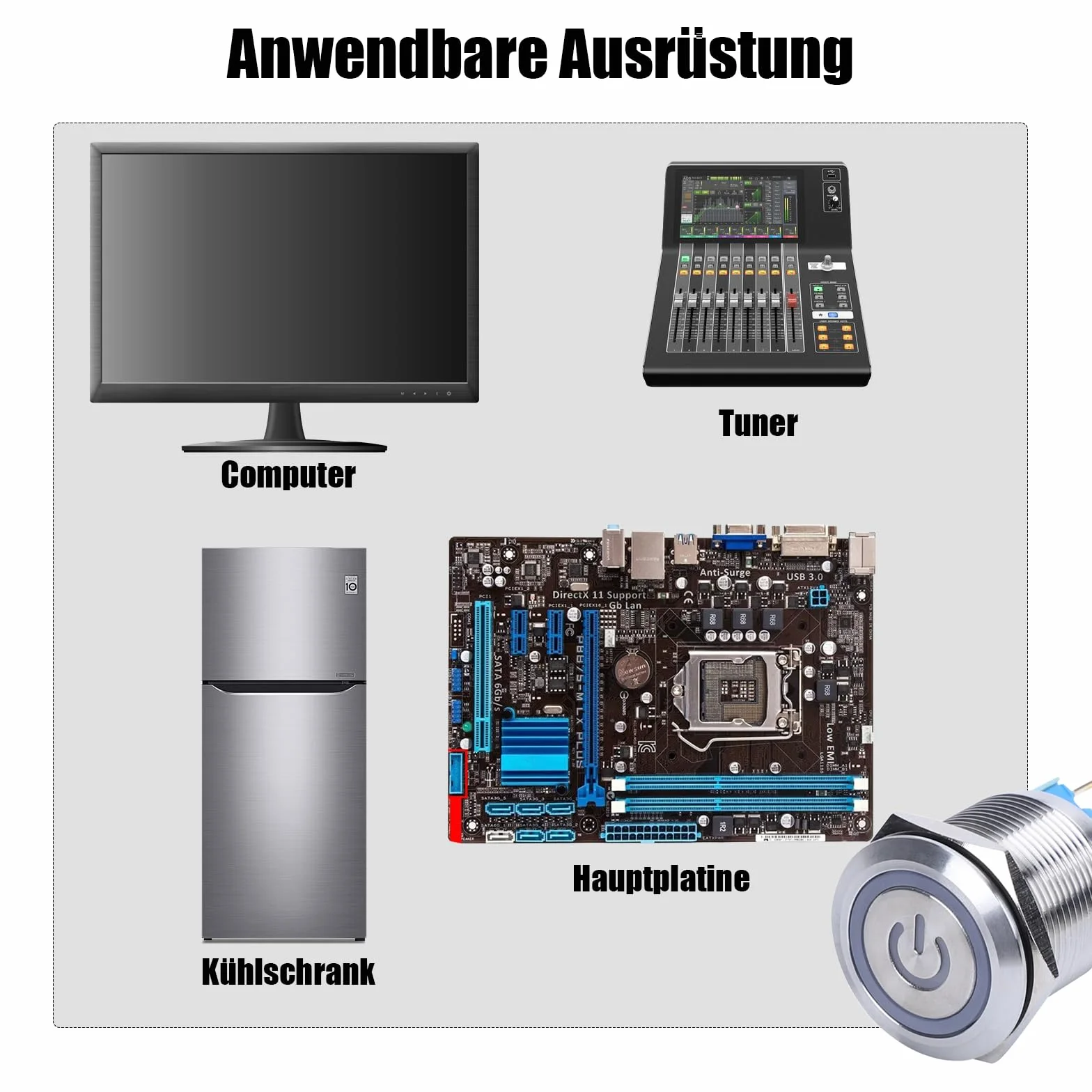 Przycisk zasilania PC 12 mm LED czerwony 3-220 V/3 A z okablowaniem portu host, automatyczny reset przełącznik ciśnieniowy 12 V do modyfikacji komputera
