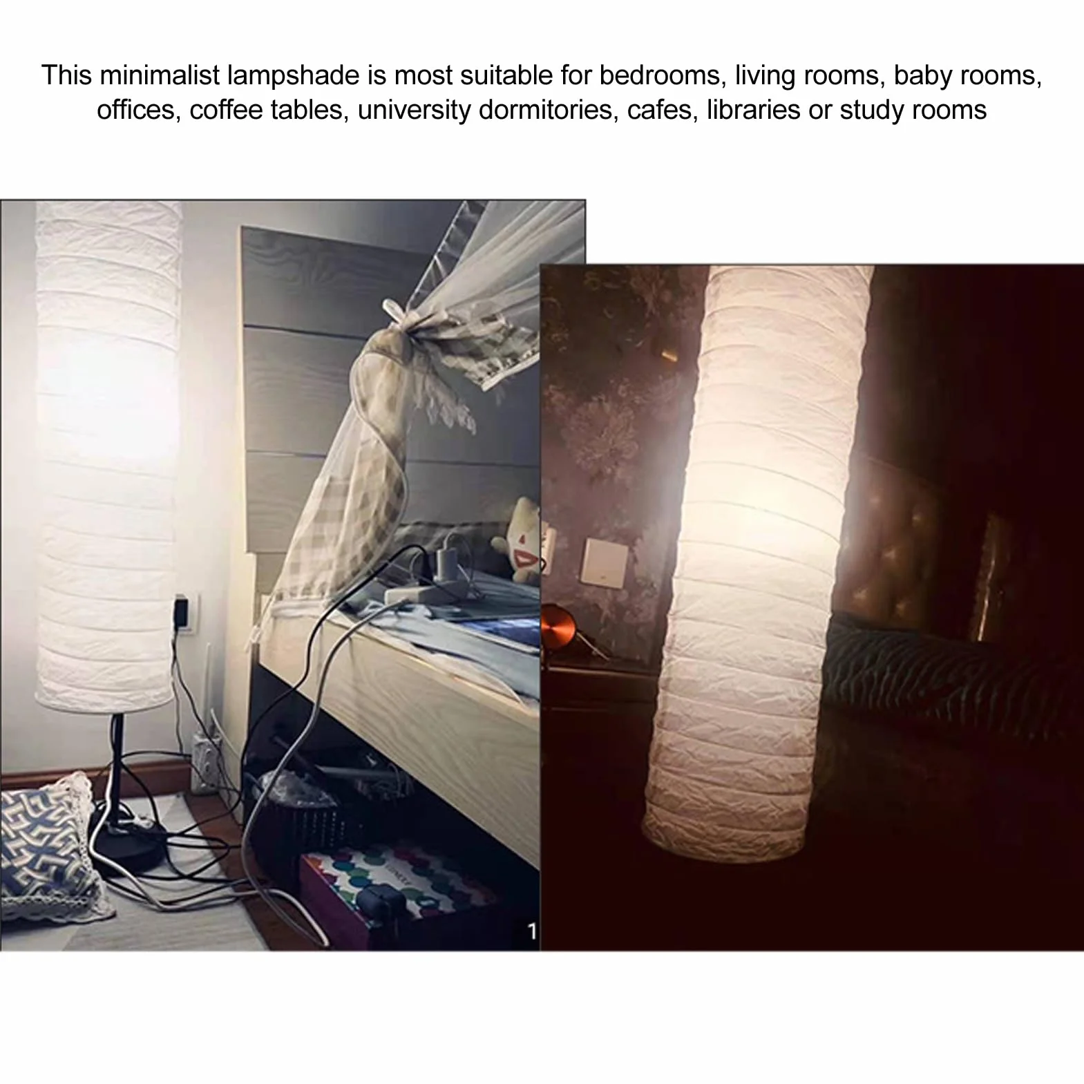Klosz Lampy Podłogowej z Papieru Ryżowego, Styl Japoński Minimalistyczny Łatwy montaż Pyłoszczelna Osłona Lampy z Papieru Ryżowego do Sypialni, Salonu, Biura