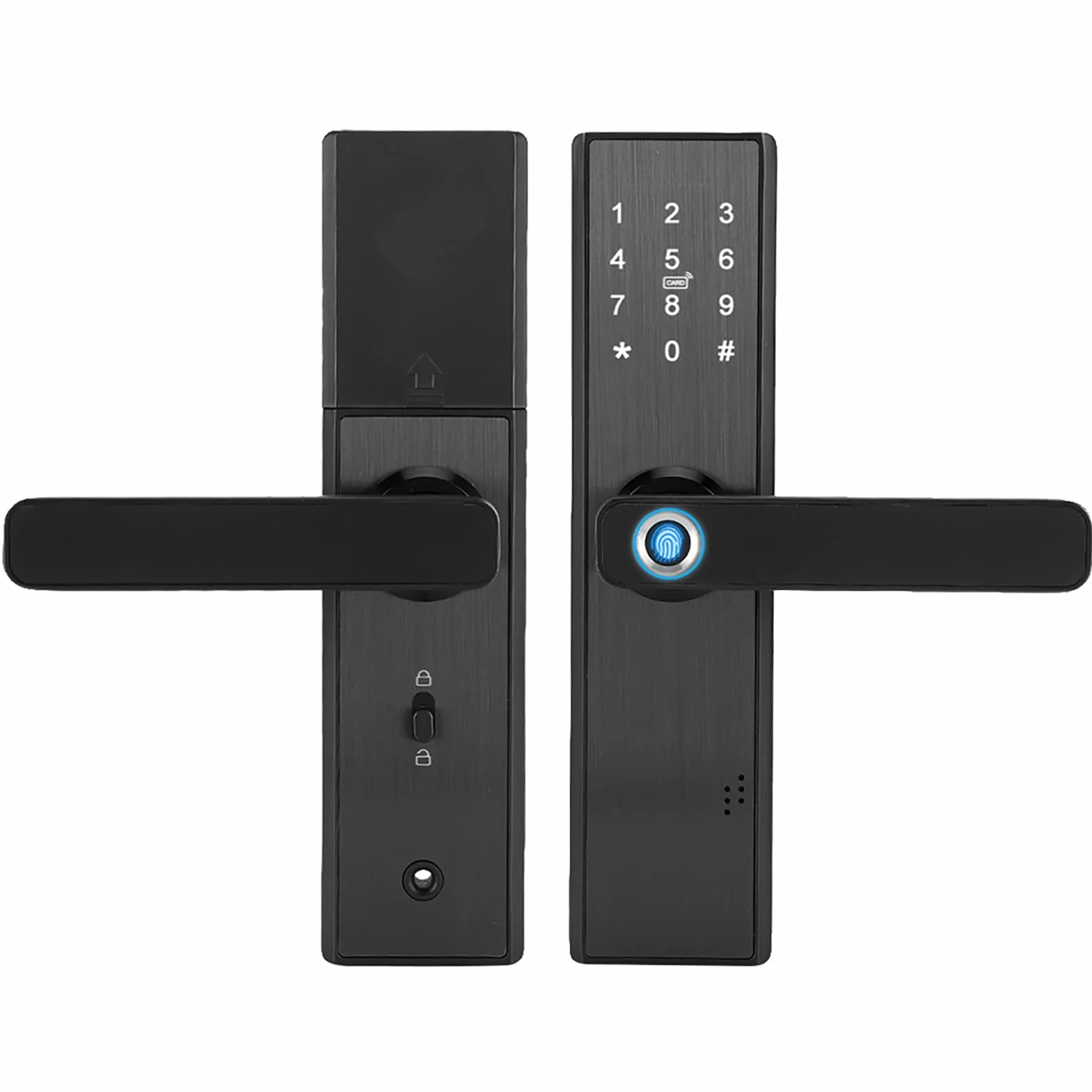 Inteligentny zamek elektroniczny WiFi Tuya Smart z odciskiem palca, ekranem dotykowym, hasłem, kartą IC i kluczem mechanicznym