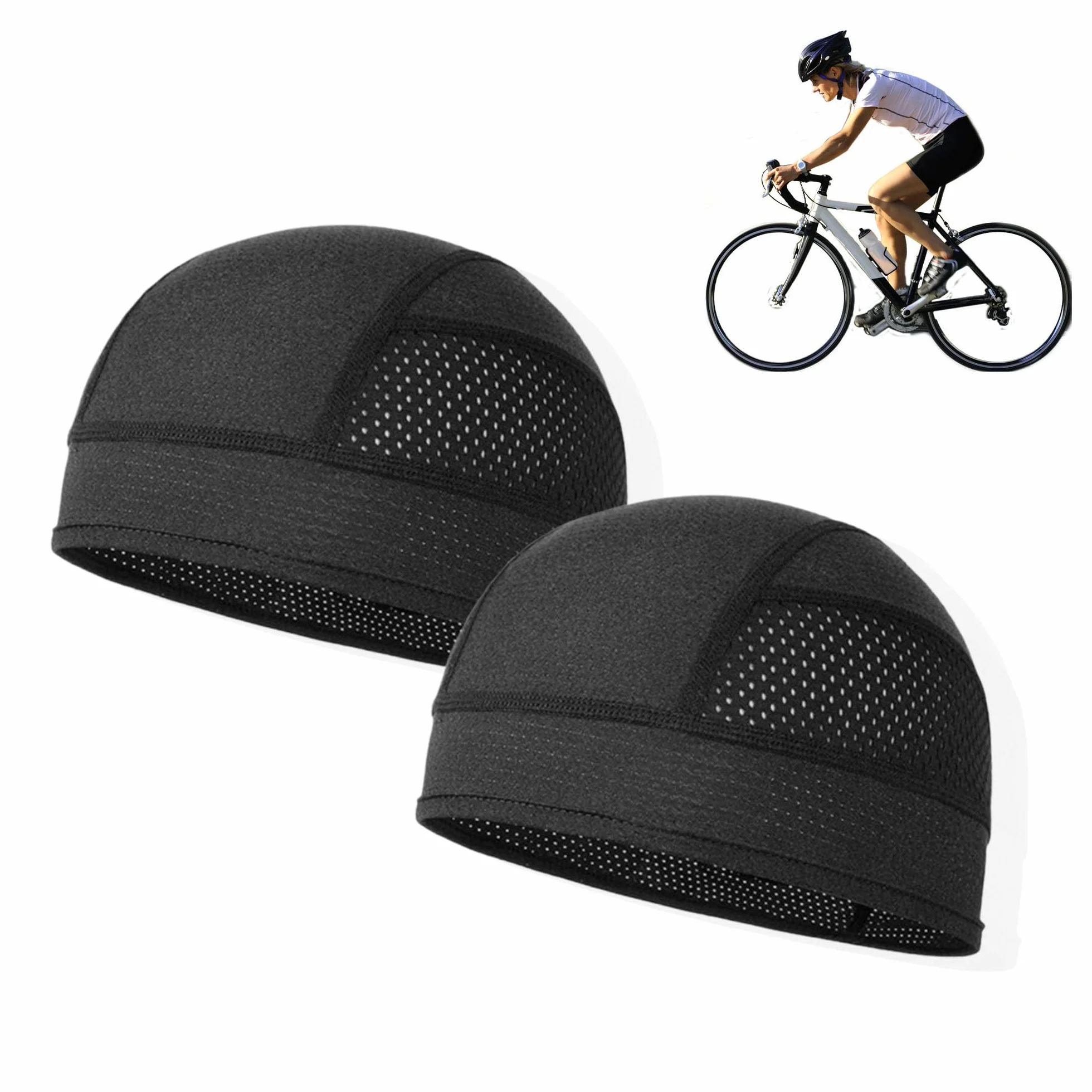 2 letnie czapki rowerowe z siateczki, pod kask, oddychająca czapka podszyta dla mężczyzn i kobiet, ochrona przed potem, czapka do biegania, sportowa, do jazdy na rowerze, biegania
