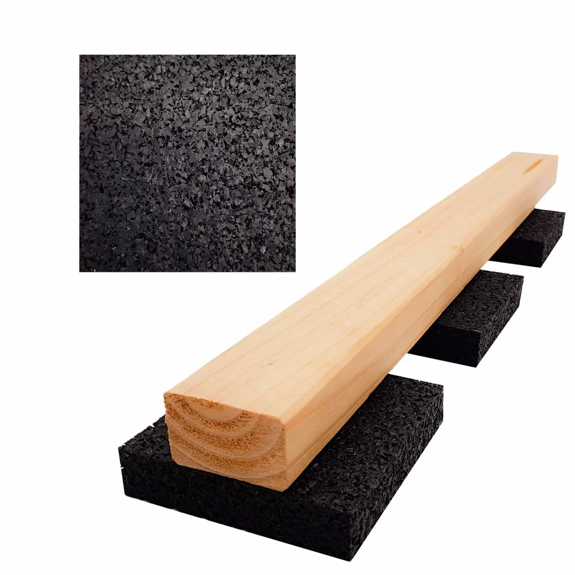My Plast I 90 x 90 x 20 mm - 100 sztuk I podkładki tarasowe – wodoodporne maty gumowe do drewna tarasowego, wytrzymała mata ochronna na budowę
