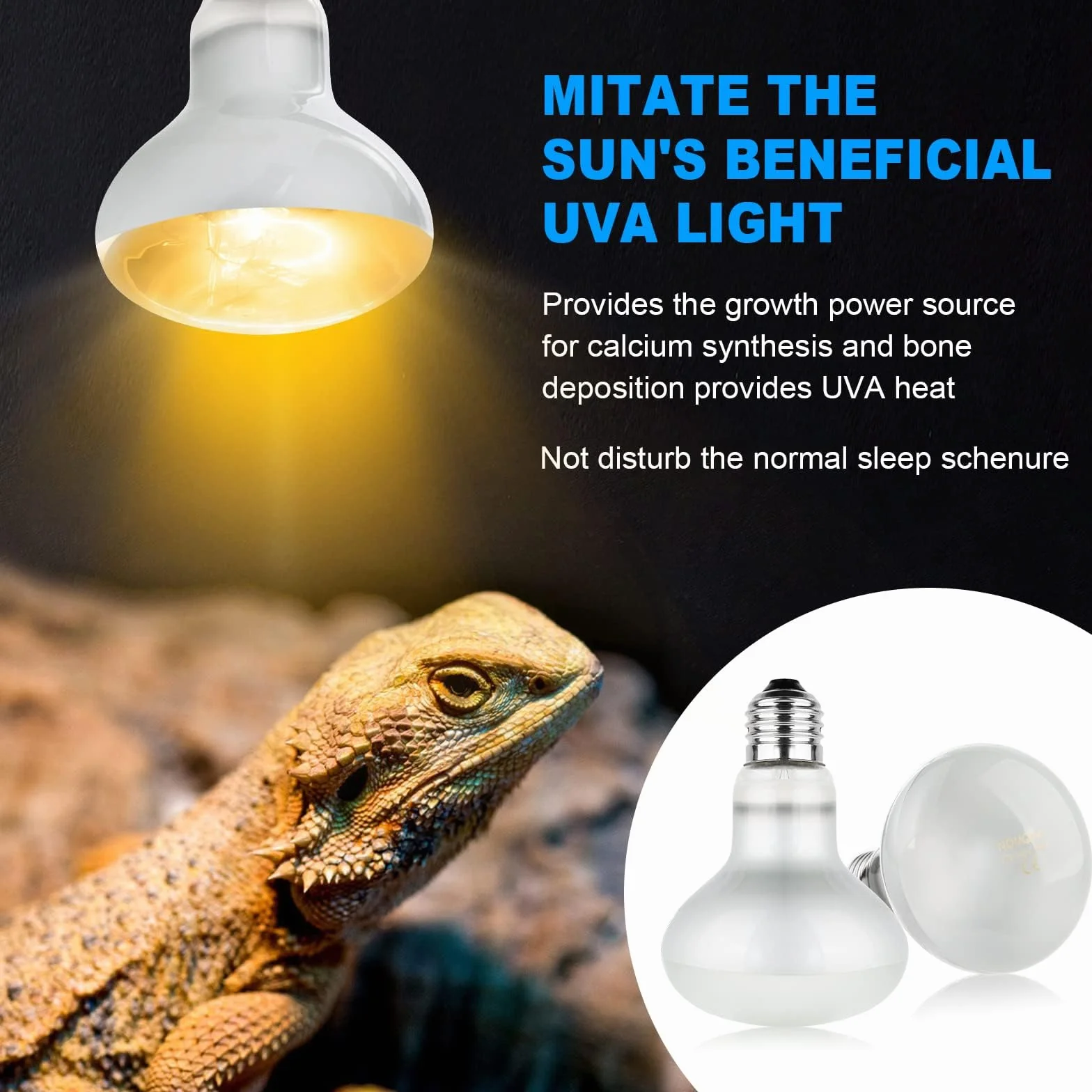 2 szt. Lampa grzewcza UVA do wspinaczki dla zwierząt domowych - 50 W-220 V