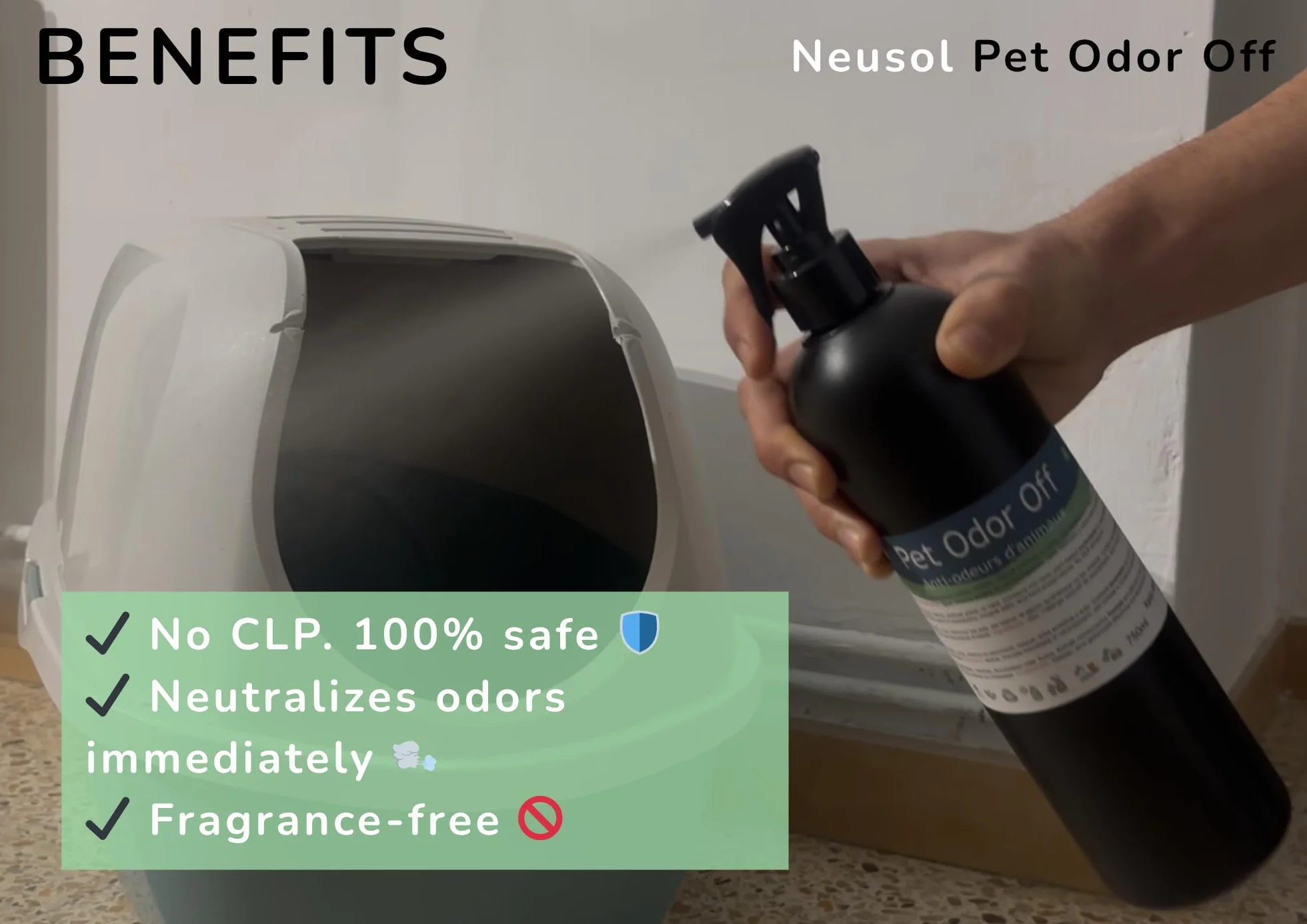 Pet Odor Off - Naturalny neutralizator | Usuwa zapachy zwierząt: mocz, wymioty, odchody itp. Na podłogach, ścianach, tekstyliach, trawnikach itp. | Bezpieczna formuła bez CLP i zapachu - 2