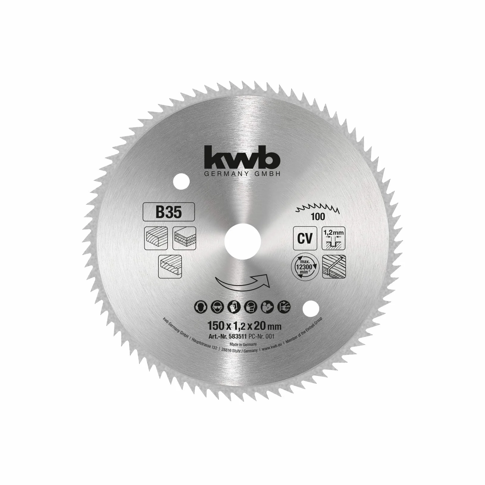 kwb Brzeszczot do piły tarczowej 150 x 20 mm do paneli drewnianych