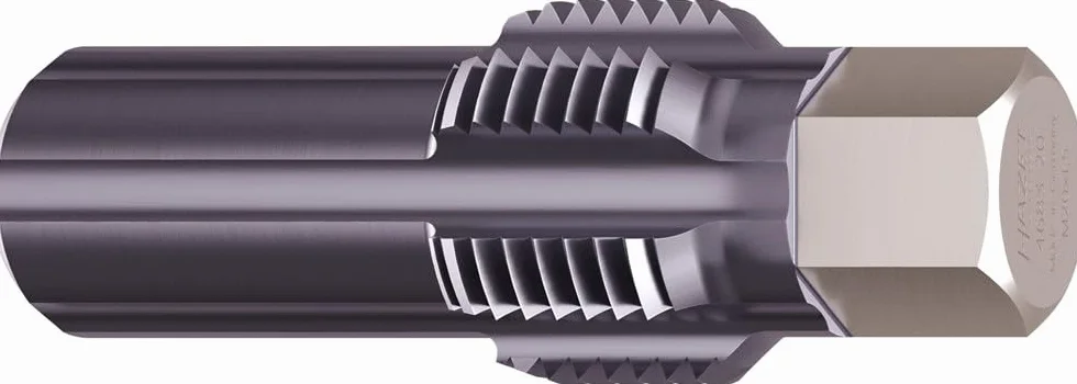 HAZET Obcinak do gwintów 4683-20, sześciokąt zewnętrzny 13 mm, M20 x 1,5, do czujników NOX w samochodach ciężarowych i osobowych, śruba prowadząca zapobiega przechylaniu, powłoka TiAIN