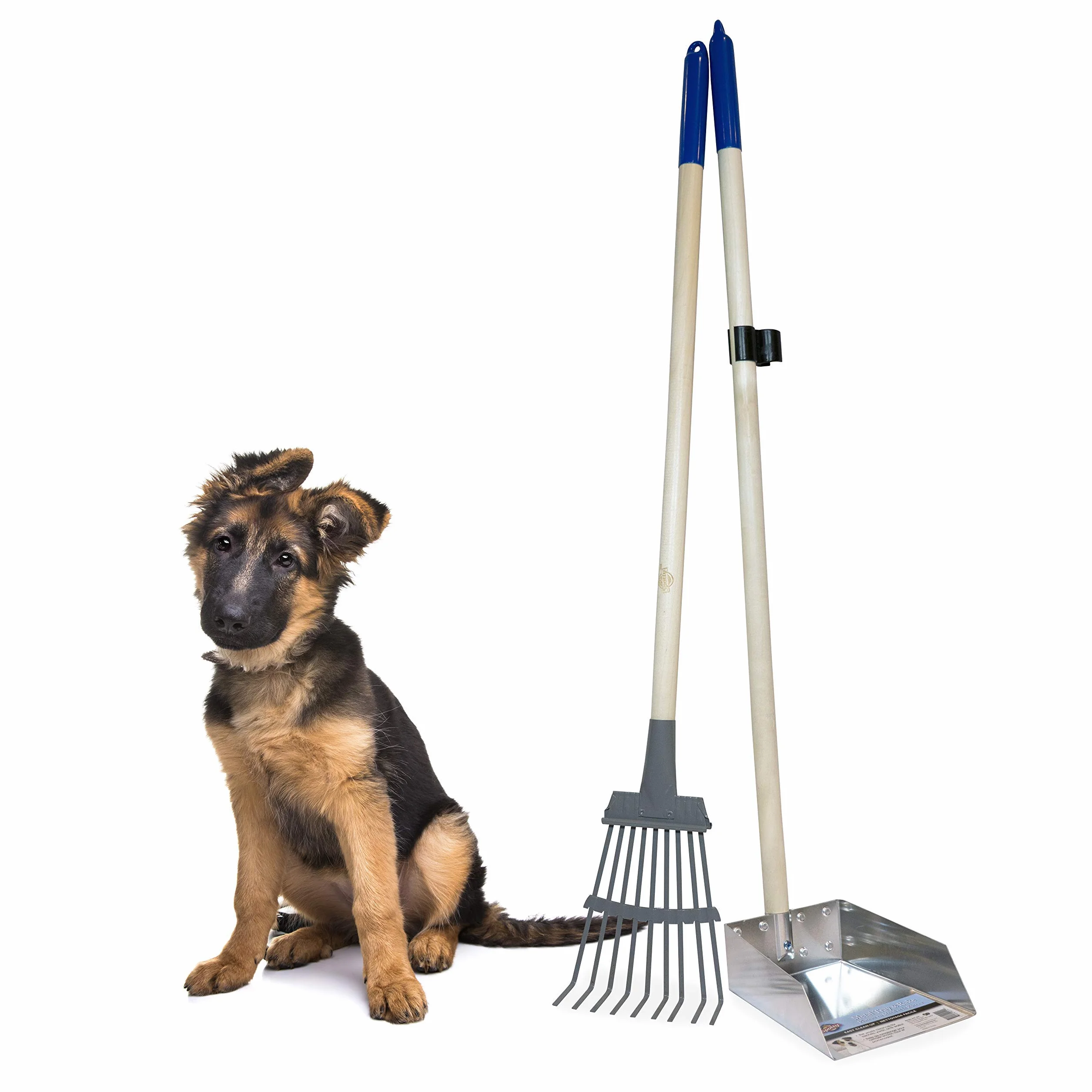Spotty Pooper Scooper wytrzymała metalowa taca na odchody z litego drewna z grabiem o długości 93 cm szufelka z uchwytem | idealna dla dużych lub małych psów, nie wymaga montażu, lepsza dla środowiska