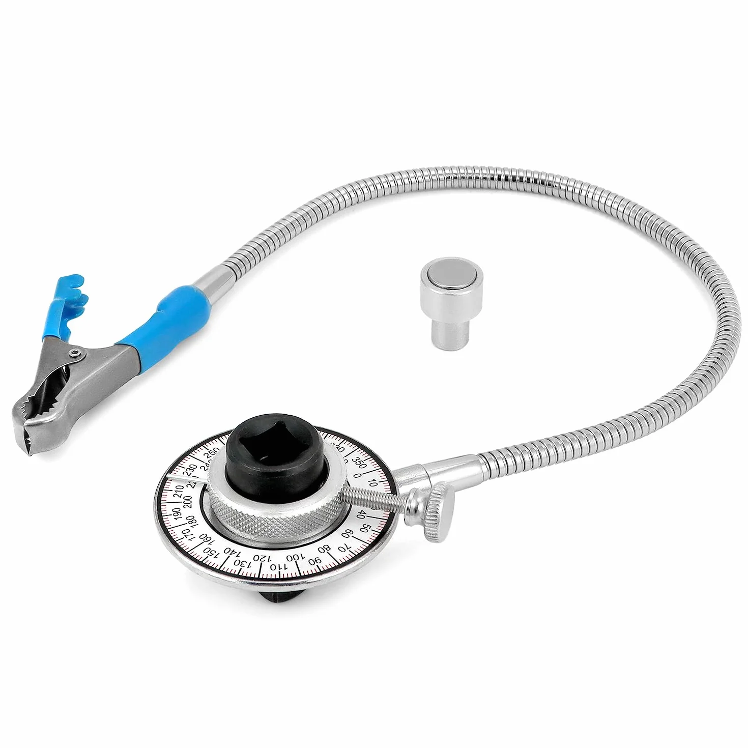 QWORK 1/2" obrotowy miernik kątowy z ramieniem magnetycznym i obrotowym
