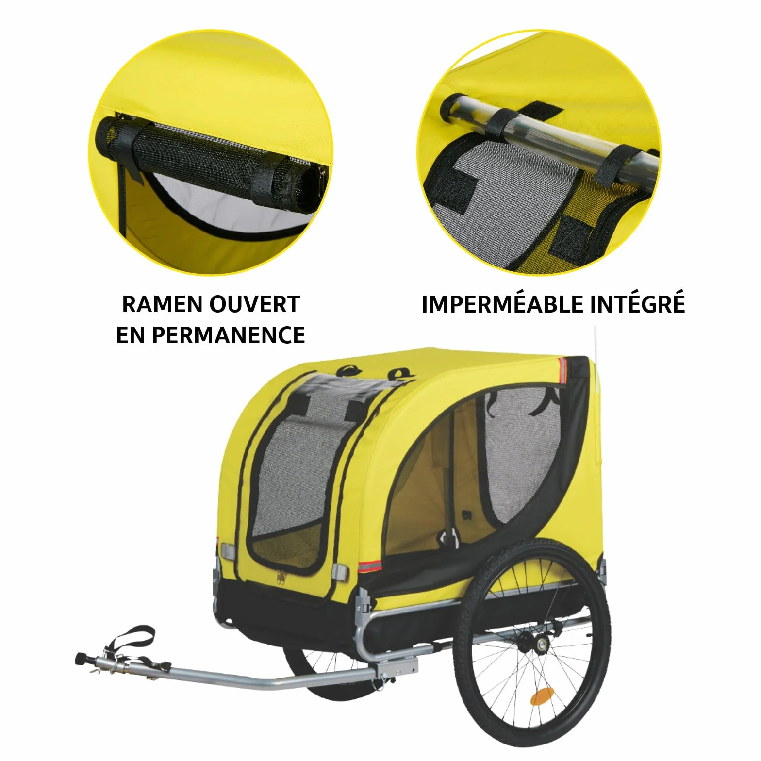 Dunlop Przyczepa rowerowa dla psów, bagażnik rowerowy dla psów, maks. 40 kg, składany bagażnik dla psa, łatwy montaż, przyczepka rowerowa dla psa z odblaskami i osłoną przeciwdeszczową