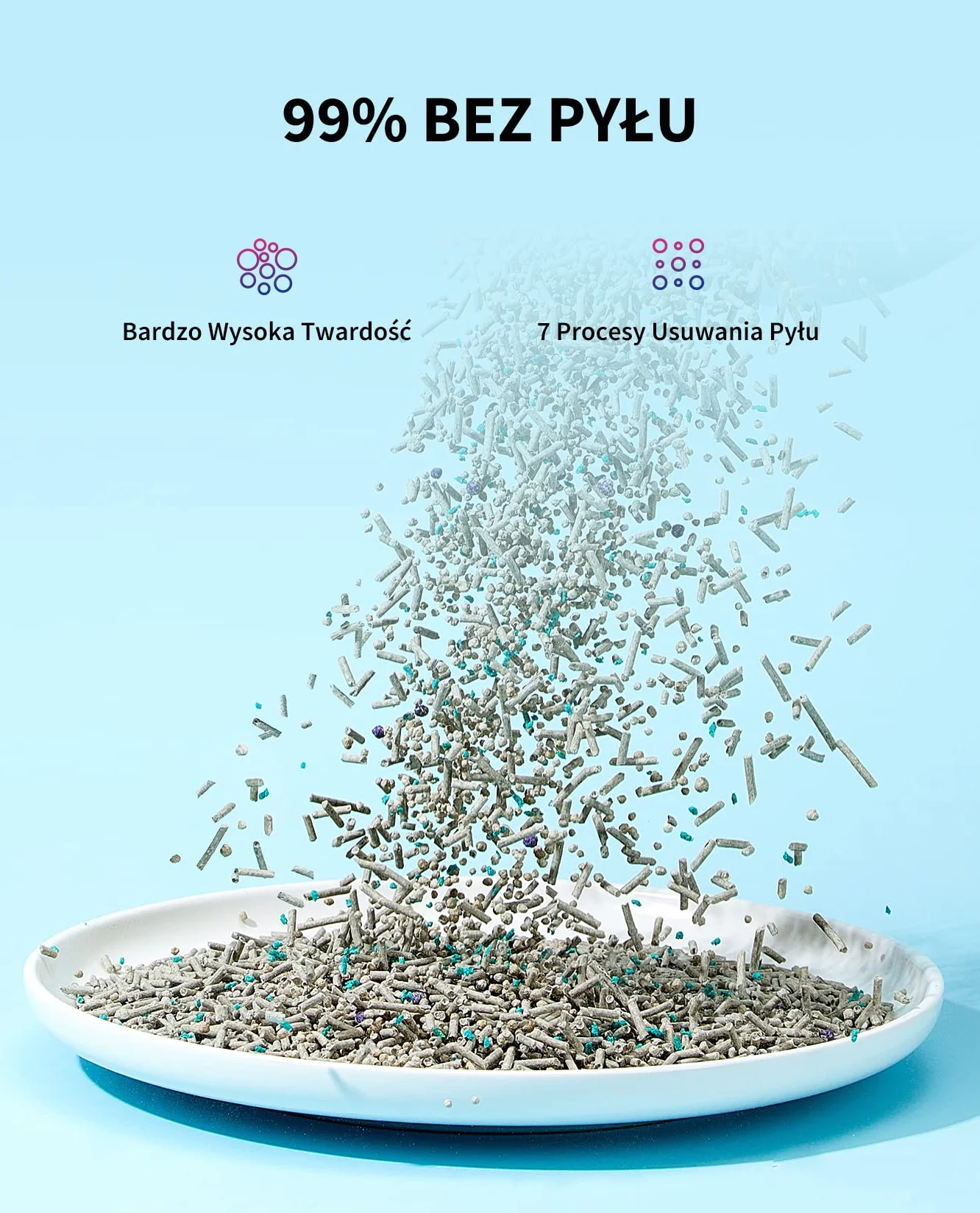 PETKIT Mieszany Żwirek dla Kotów 5 w 1, Nadaje Się do Mycia w Zmywarce, Bezzapachowy, Węgiel Aktywny, Bardzo Chłonny i Szybkoschnący Żwirek dla Kota (Kieszenie na Cztery Kieszenie)