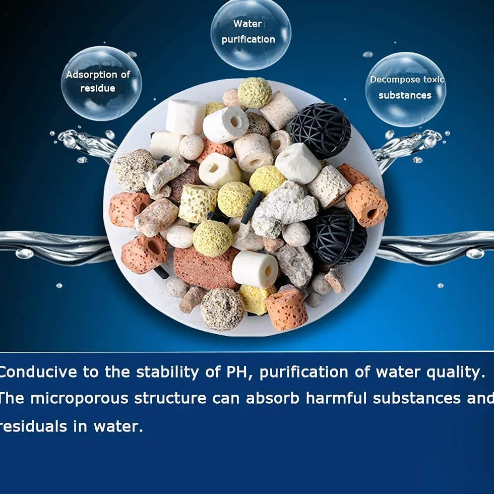 Ceramiczne koraliki do akwarium 500 g 12 w 1