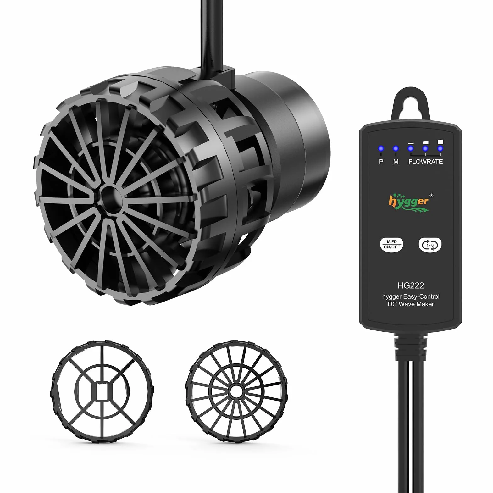 Hygger – pompa do akwarium, Mini Wavemaker 9W 2500L/h, 660GPH, magnetyczna pompa falowa, pompa cyrkulacyjna do wody morskiej, 3 tryby, 6 regulowanych prędkości, pompa obiegowa do akwarii 18-37L
