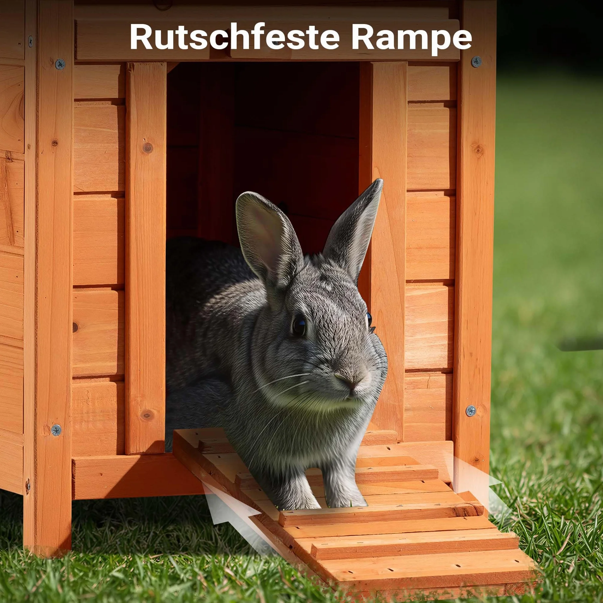 Wiltec Domek dla kota 420 x 515 x 430 mm z drewna świerkowego, budka dla małych zwierząt z otwieranym dachem i bitumicznym pokryciem, klatka do ogrodu i na balkon