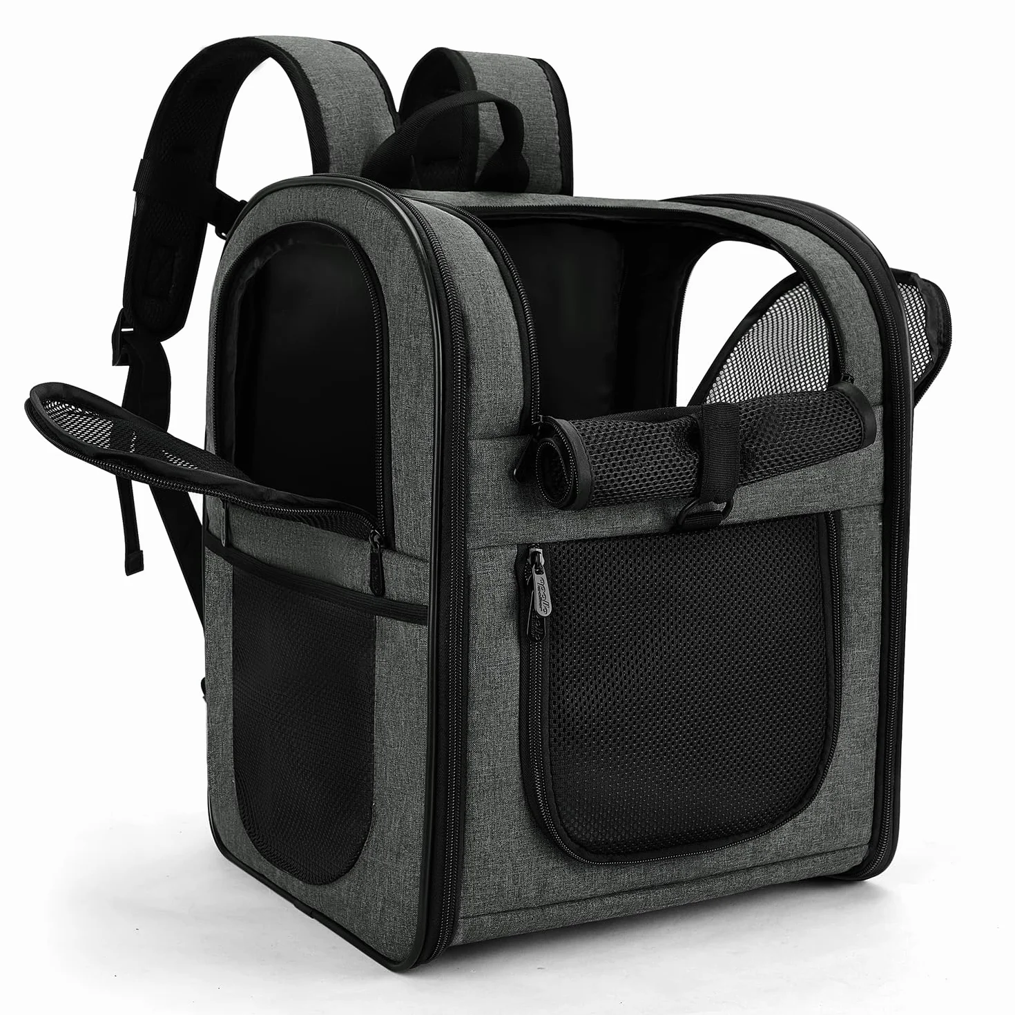 Apollo Walker Cat Carrier Dog Carrier Oddychający Siatkowy Transporter dla Zwierząt 2-15 kg Szary