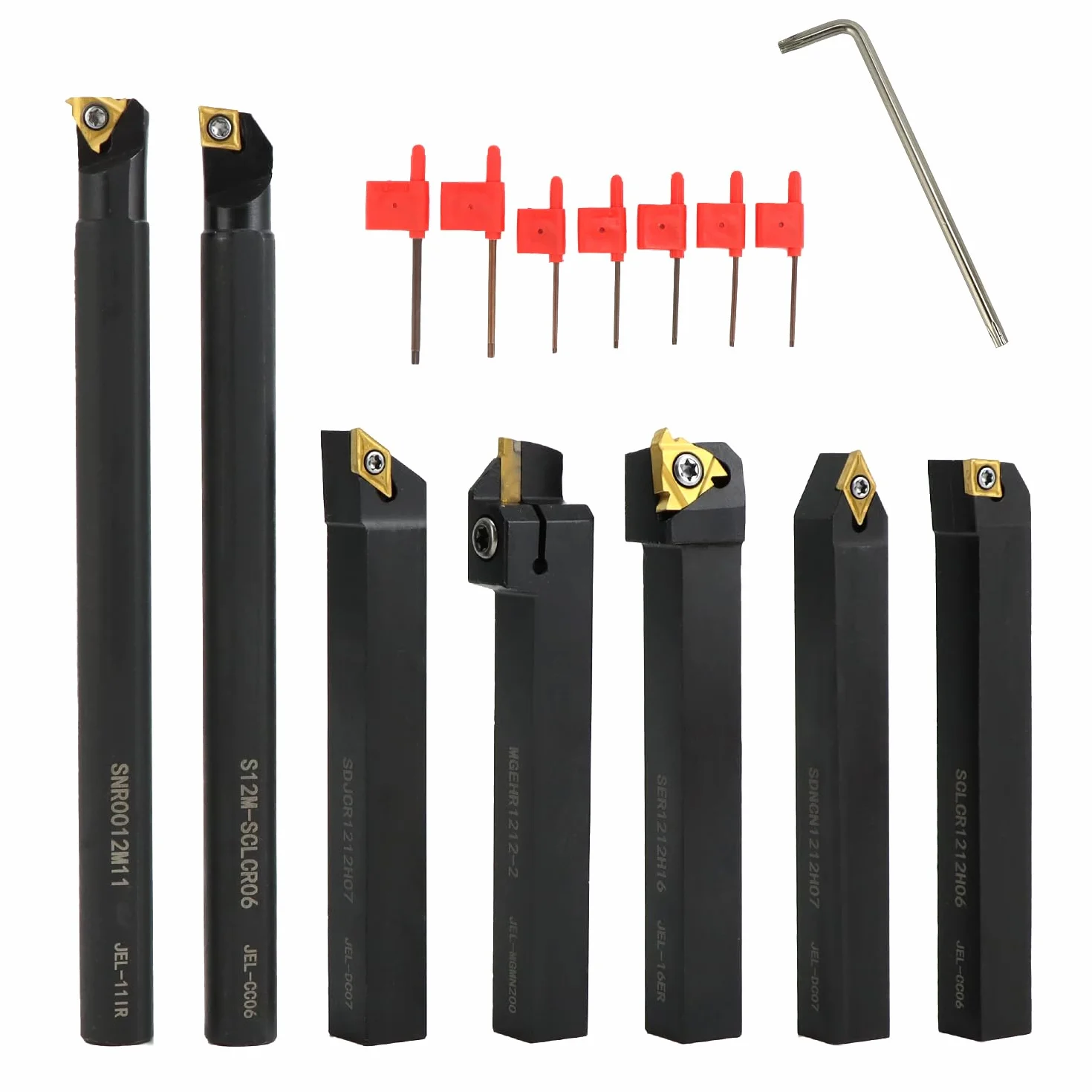 QWORK® 21 sztuk zestaw narzędzi tokarskich, dłuto tokarskie z możliwością wykrawania 12 mm, do różnorodnych prac precyzyjnych i tokarskich