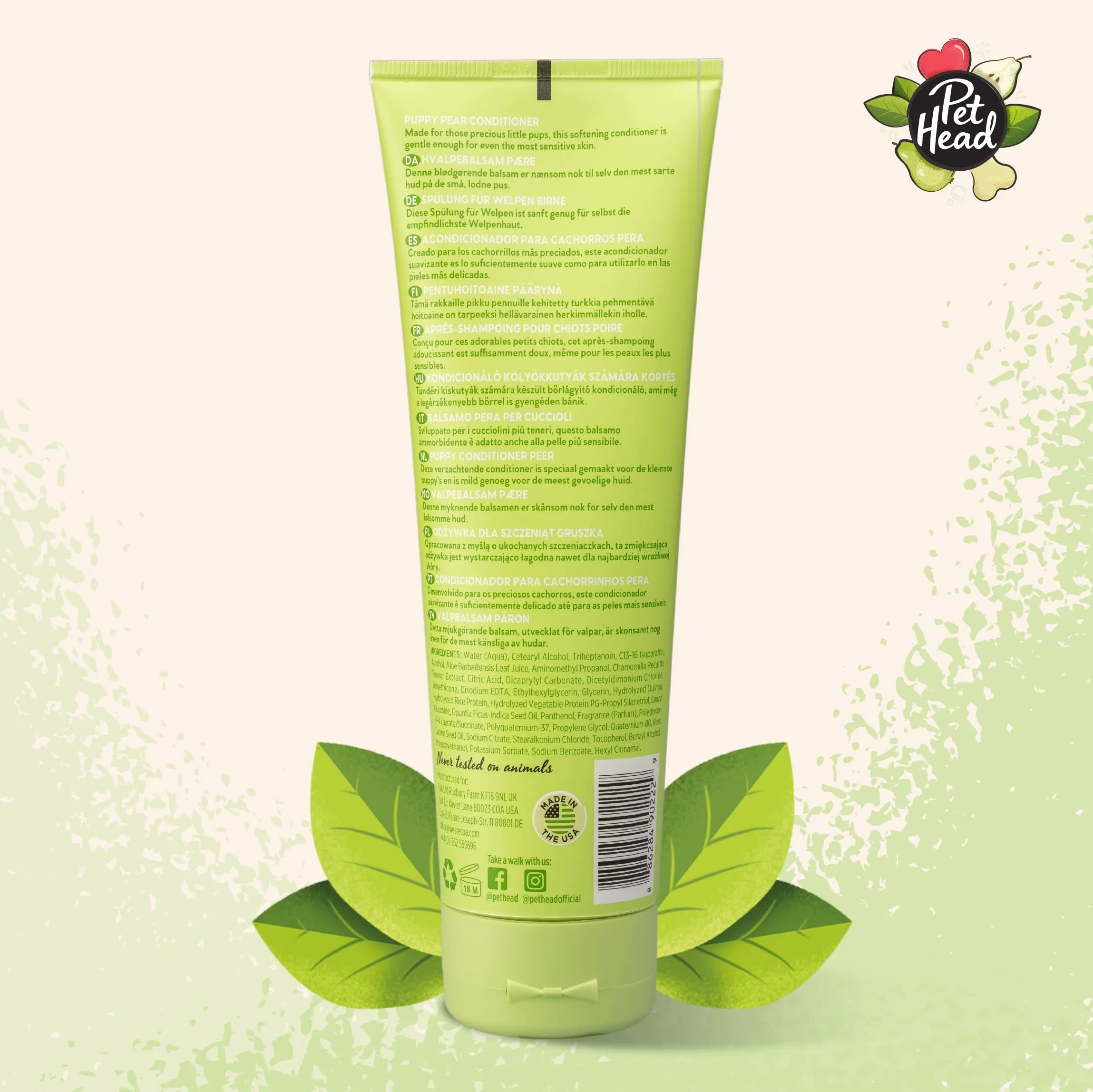 Pet Head Puppy Conditioner for Puppies from 8 Weeks, Green, 250 ml, 90222A