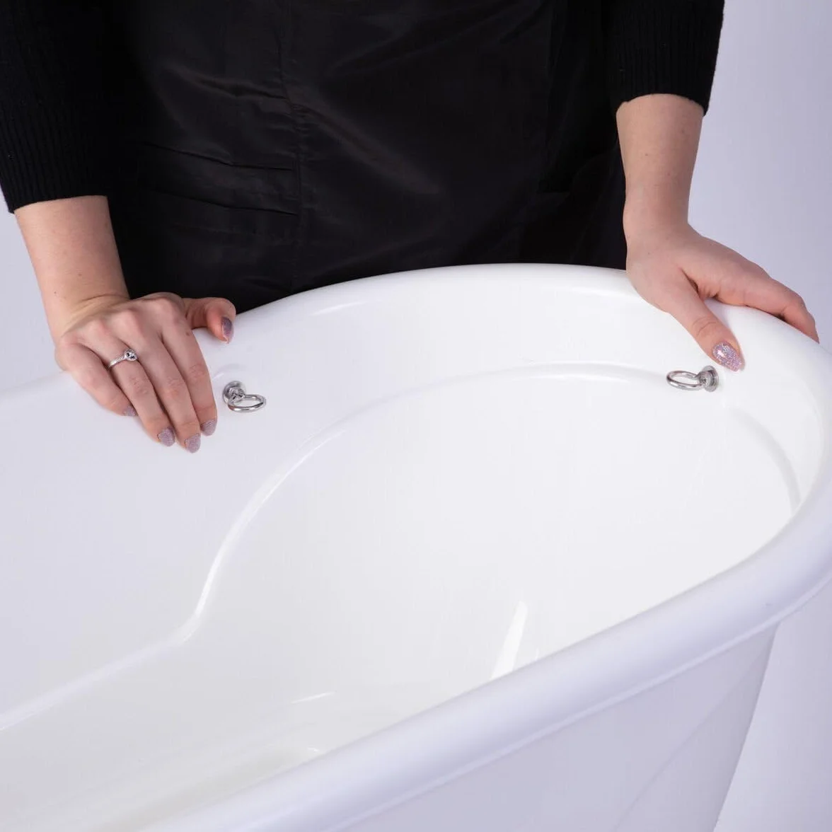 GROOM PROFESSIONAL Wanna dla małych psów, biała, do pielęgnacji psów, mini plastikowa wanna, idealna do kąpieli szczeniaków, kotów i kociąt w domu lub w salonie - rozmiar 96 cm x 50 cm