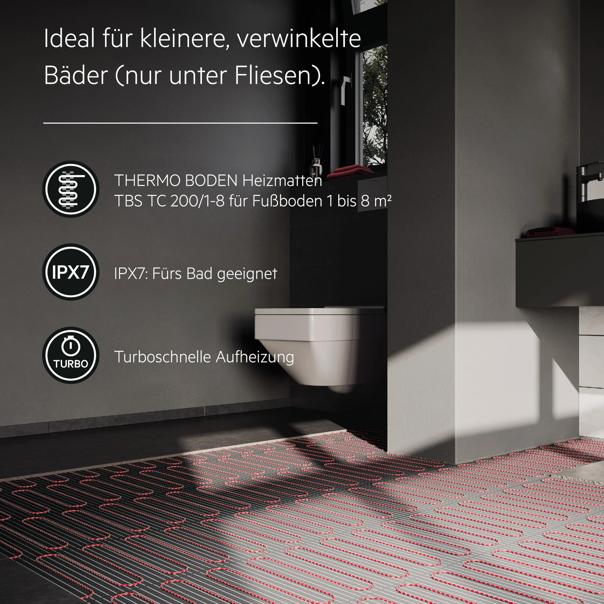 AEG Elektryczne ogrzewanie podłogowe 1 m² 200 W/m² Turbo Thermo TBS TC 200/1