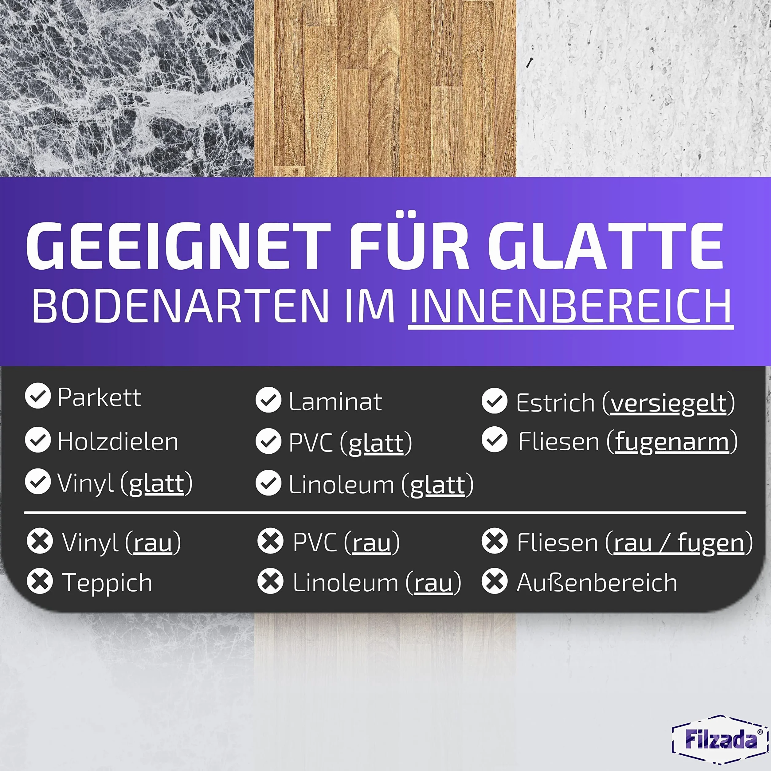 Filzada® 2x Filcowe podkładki samoprzylepne - Rolka (100 x 10 cm) - Brązowy - Profesjonalne podkładki meblowe Filc o idealnej sile klejenia