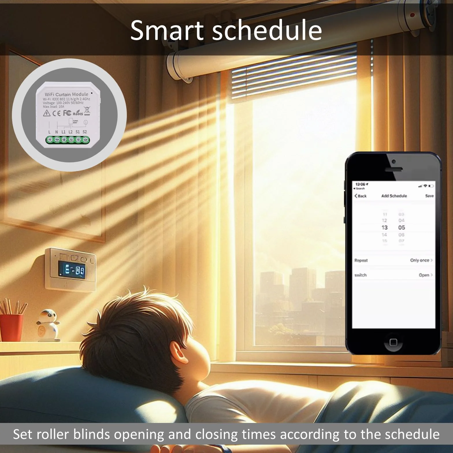 Inteligentny moduł przełącznika rolety WiFi z pilotem zdalnego sterowania do zasłon silnika/żaluzji, harmonogramów czasowych i timera Smart Smart Life/Tuya Smart, współpracuje z Alexa/Google Home