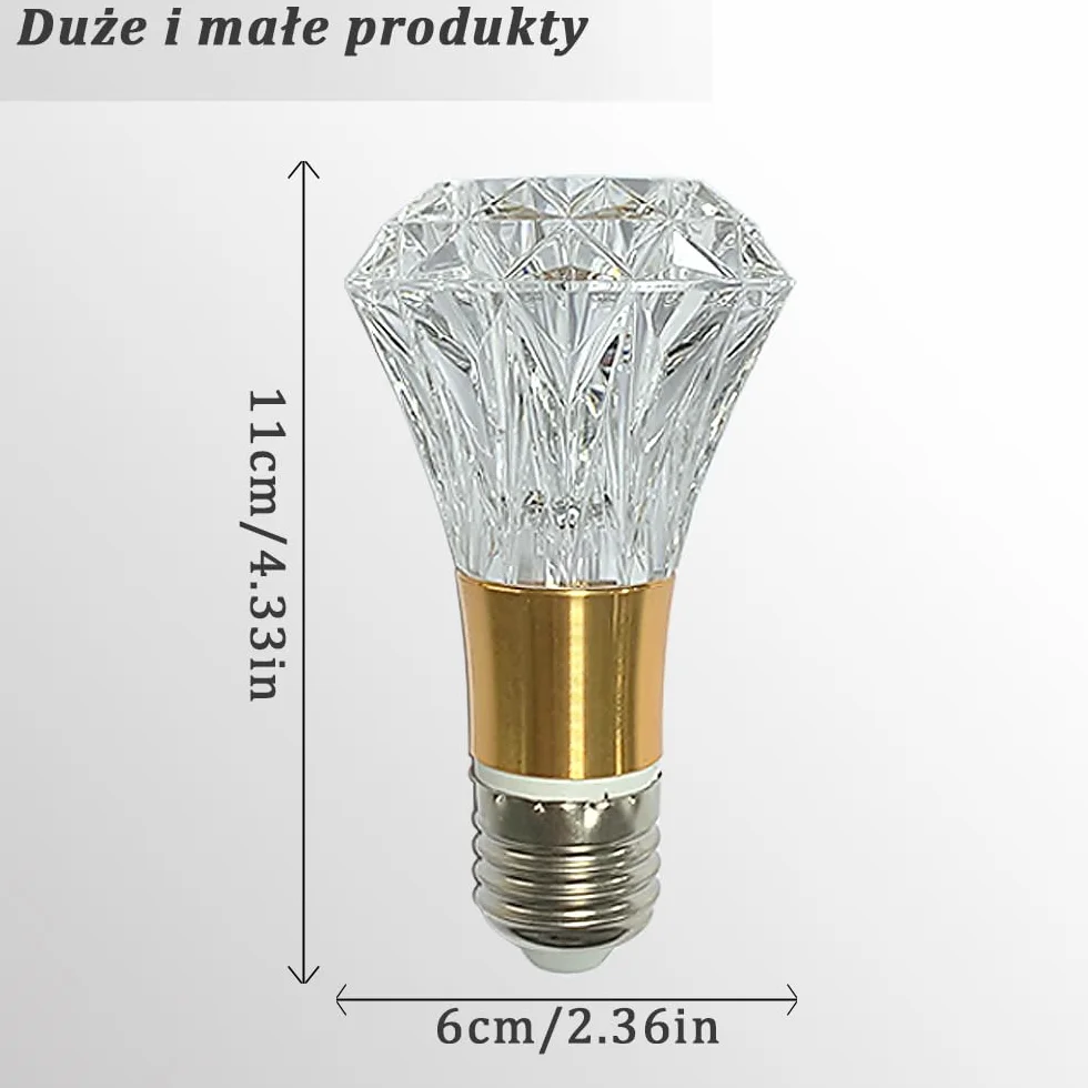 Żarówka Kryształ Akrylowy E27 5W 85-265V Ciepłe Światło 3000K Dekoracyjna 1 Sztuka