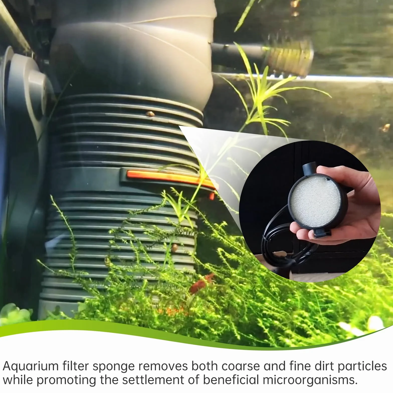 Wkłady filtrujące gąbka filtrująca do filtra wewnętrznego Eheim - materiał filtrujący do filtrów akwariowych Eheim Biopower, gąbka do filtra wewnętrznego do Biopower 240/200/160 i Aquaball 45/2206