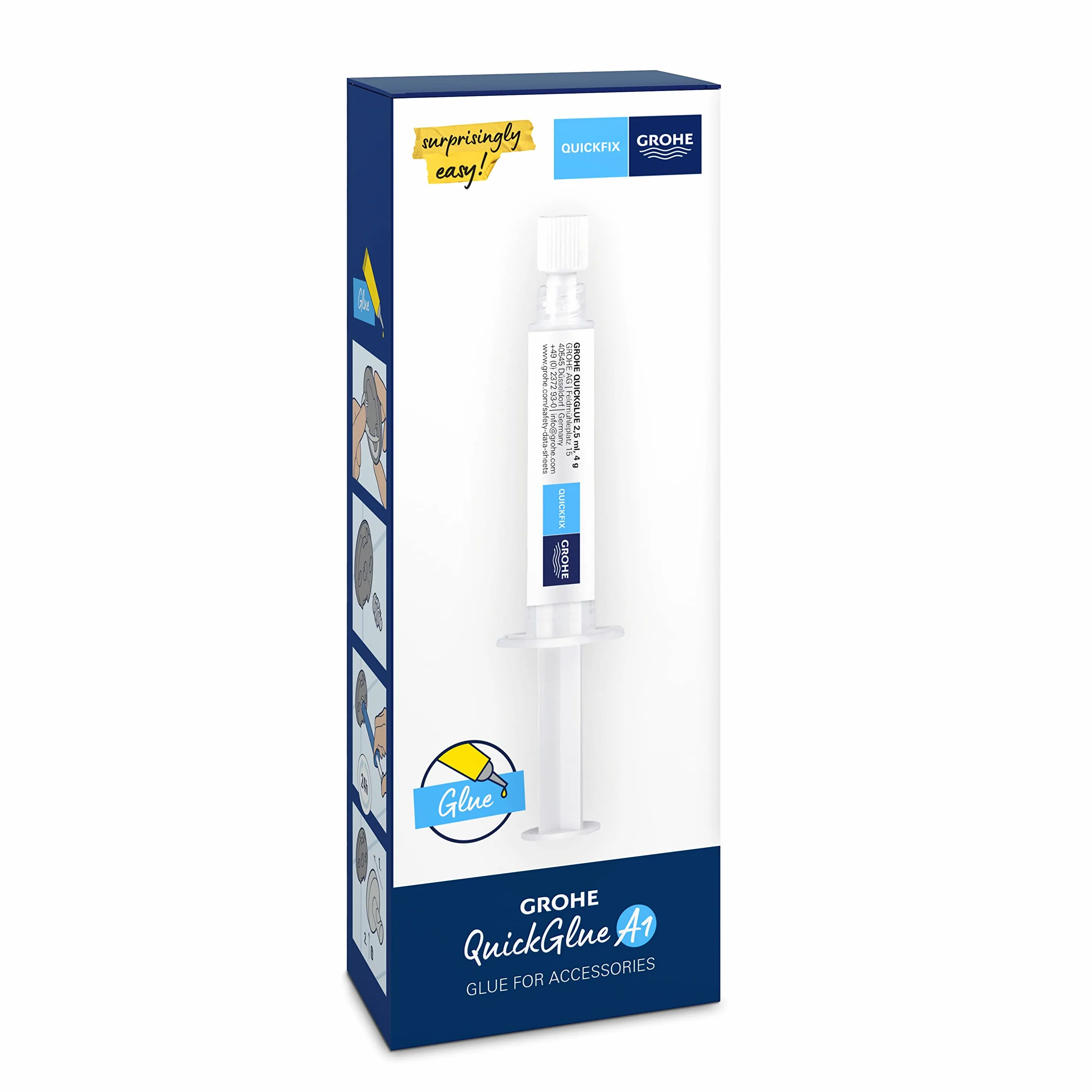 Grohe QuickFix klej QuickGlue A1, klej bez wiercenia, 1 punkt montażowy, nr ref. 41127000