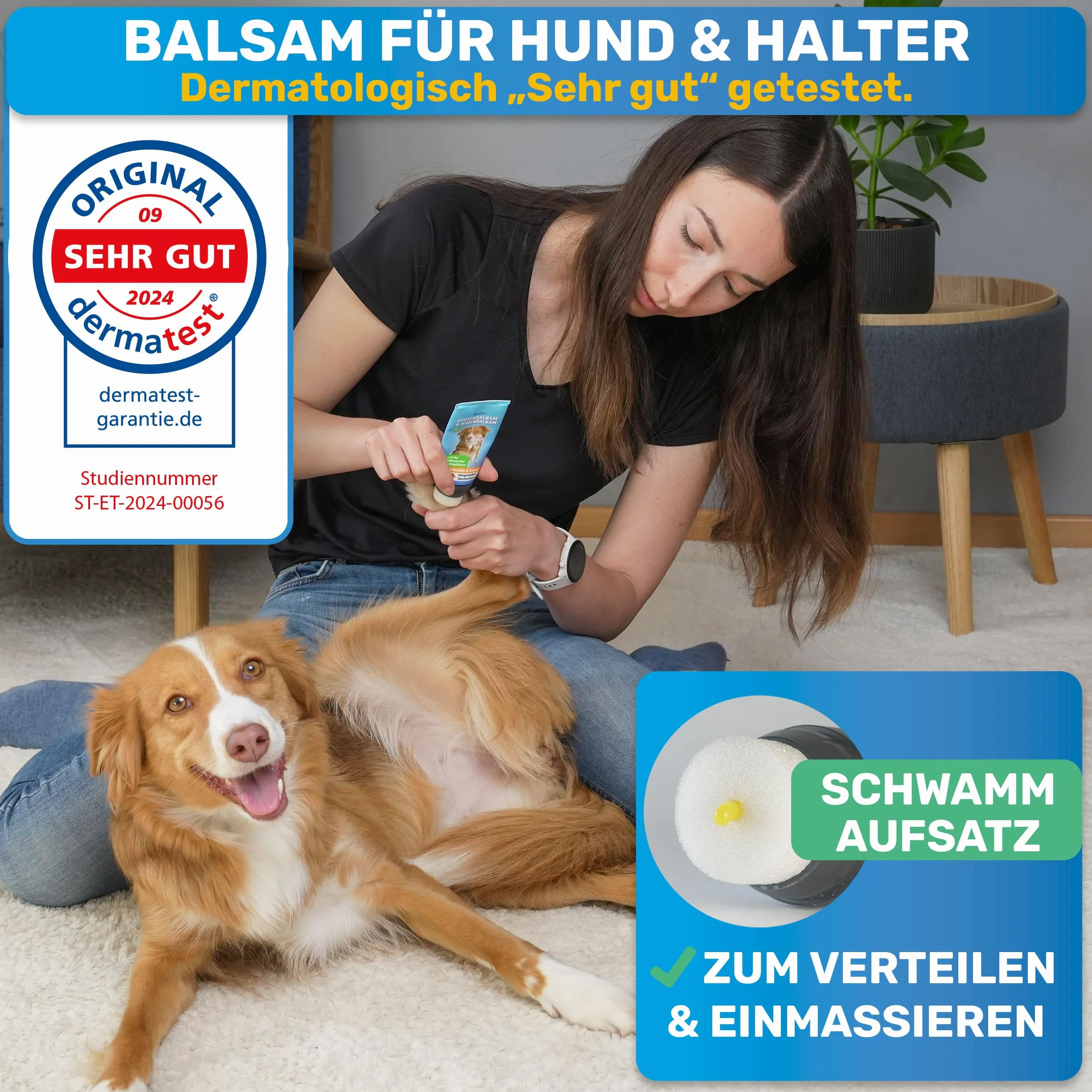 BluePet Balsam do łap psa 50 ml – pielęgnacja łap psa przeciwko suchym i popękanym łapom i nosowi – naturalna ochrona i balsam pielęgnacyjny dla psów