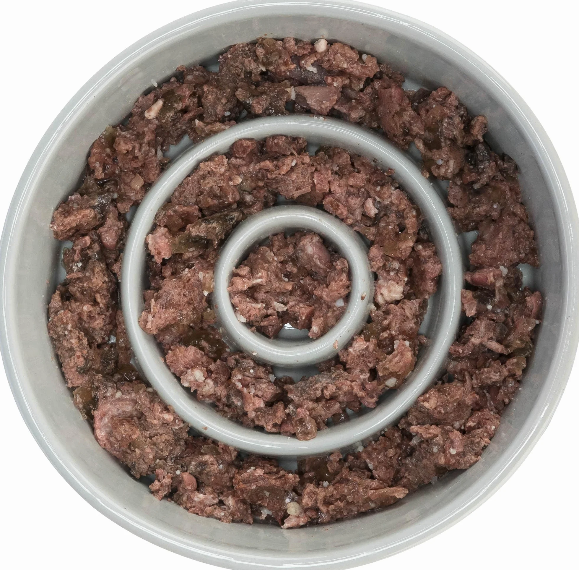 TRIXIE Slow Feeding miska dla psów, ceramiczna, 0,45 l/Ø 14 cm, szara/niebieska, 1 sztuka (1 opakowanie) - 24520