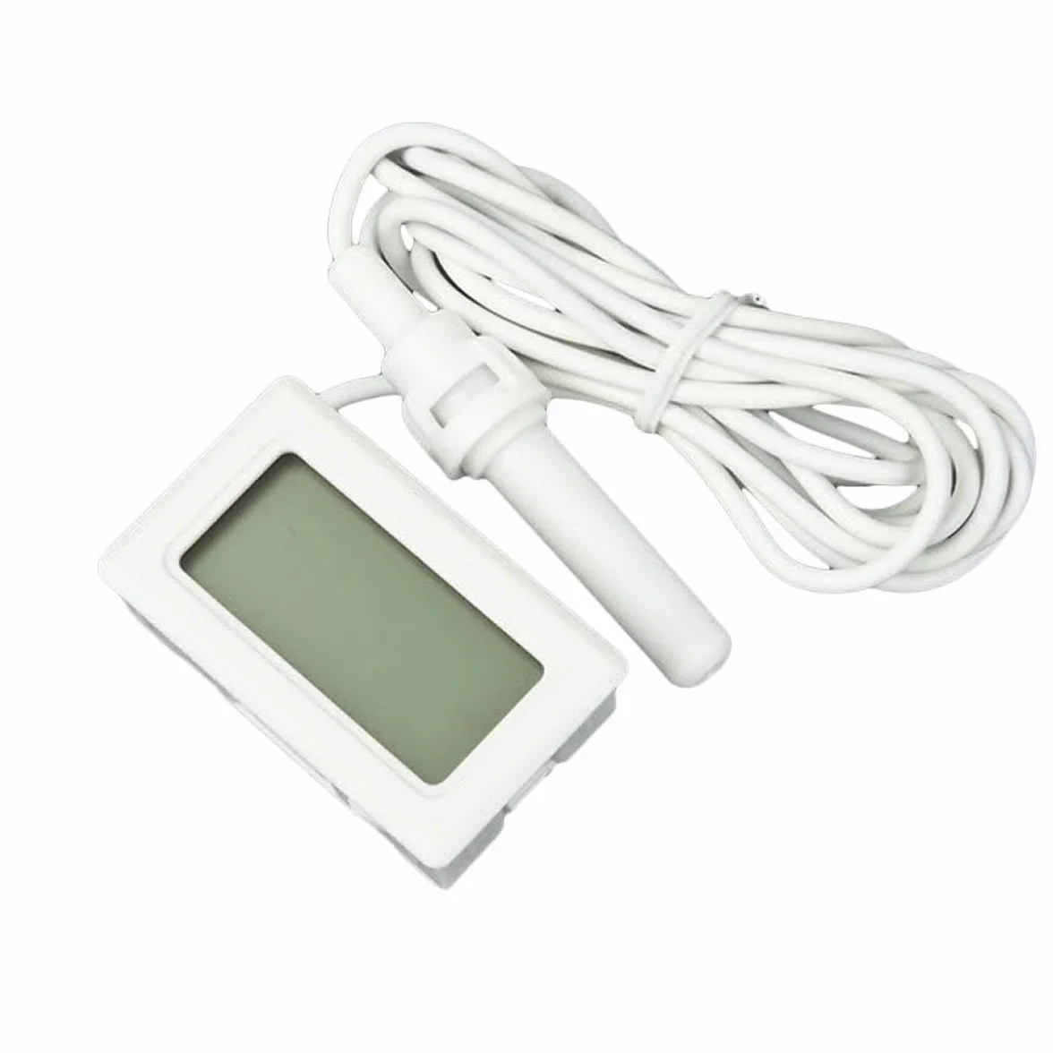 DollaTek 2-w-1 cyfrowy LCD zintegrowany termometr higrometr z zewn?trznym do inkubatora gadów akwarium drób - bia?y